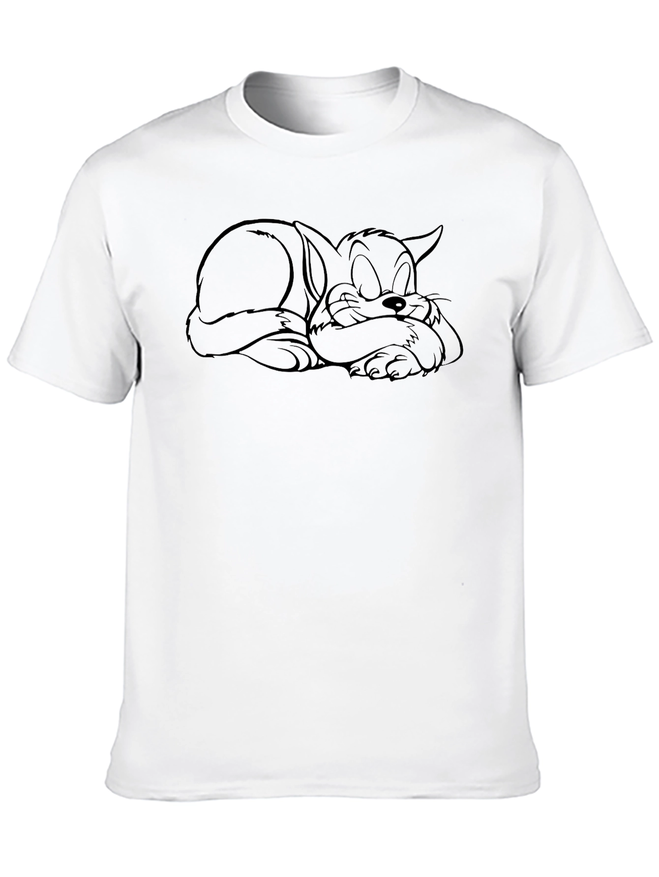 Sleeping Cat Graphic Tee - Relaxed Comfort