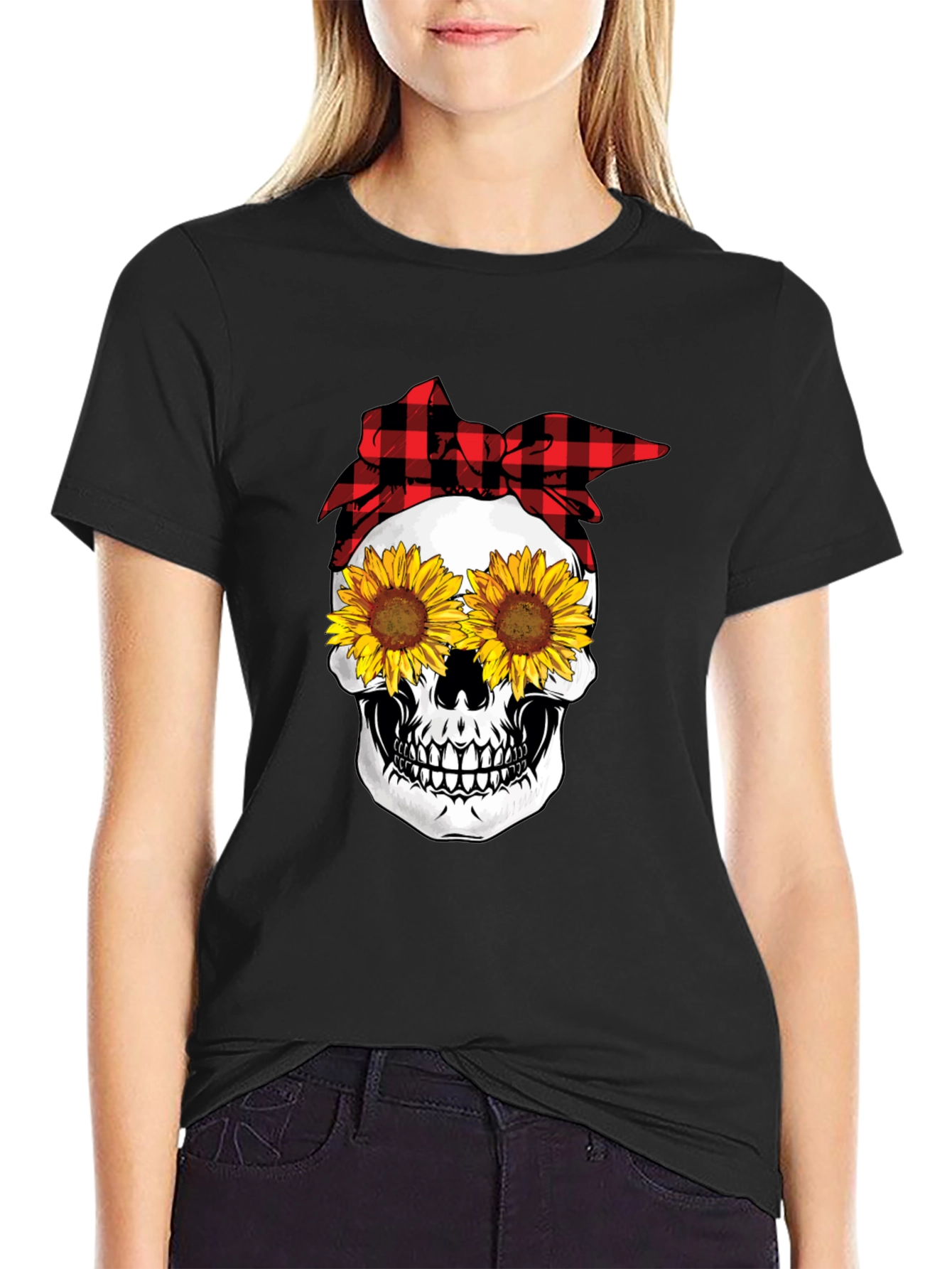 Sunflower Skull Graphic Tee