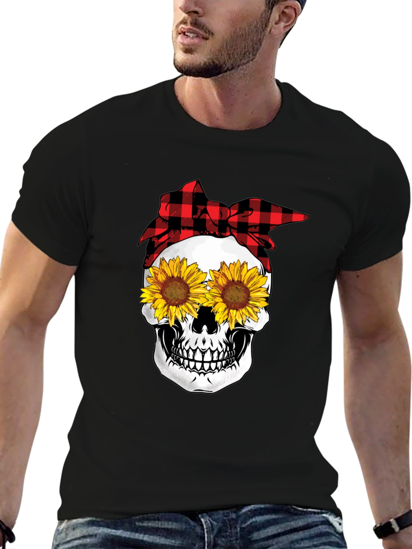 Sunflower Skull Graphic Tee