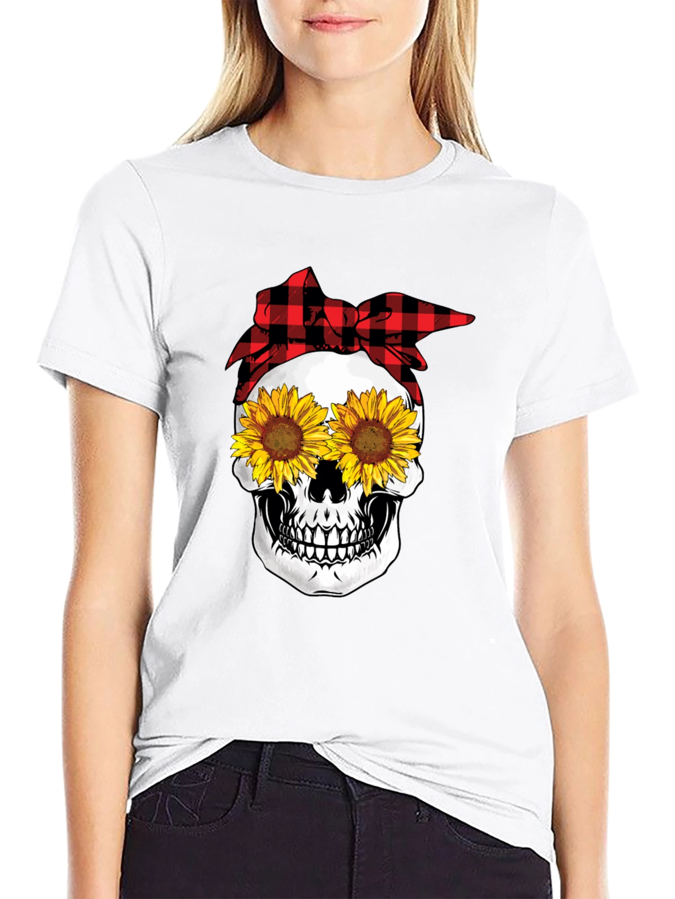 Sunflower Skull Graphic Tee
