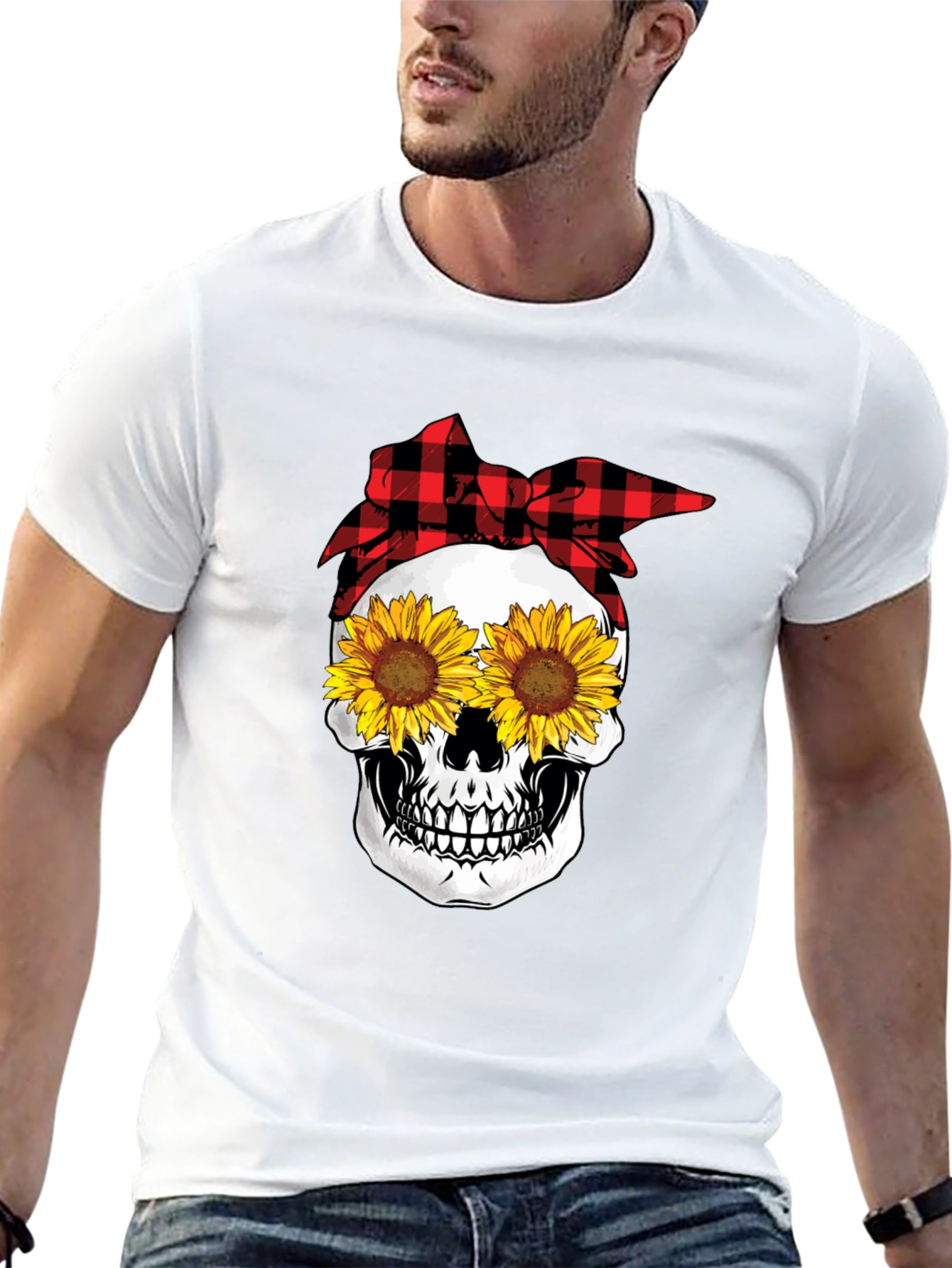Sunflower Skull Graphic Tee