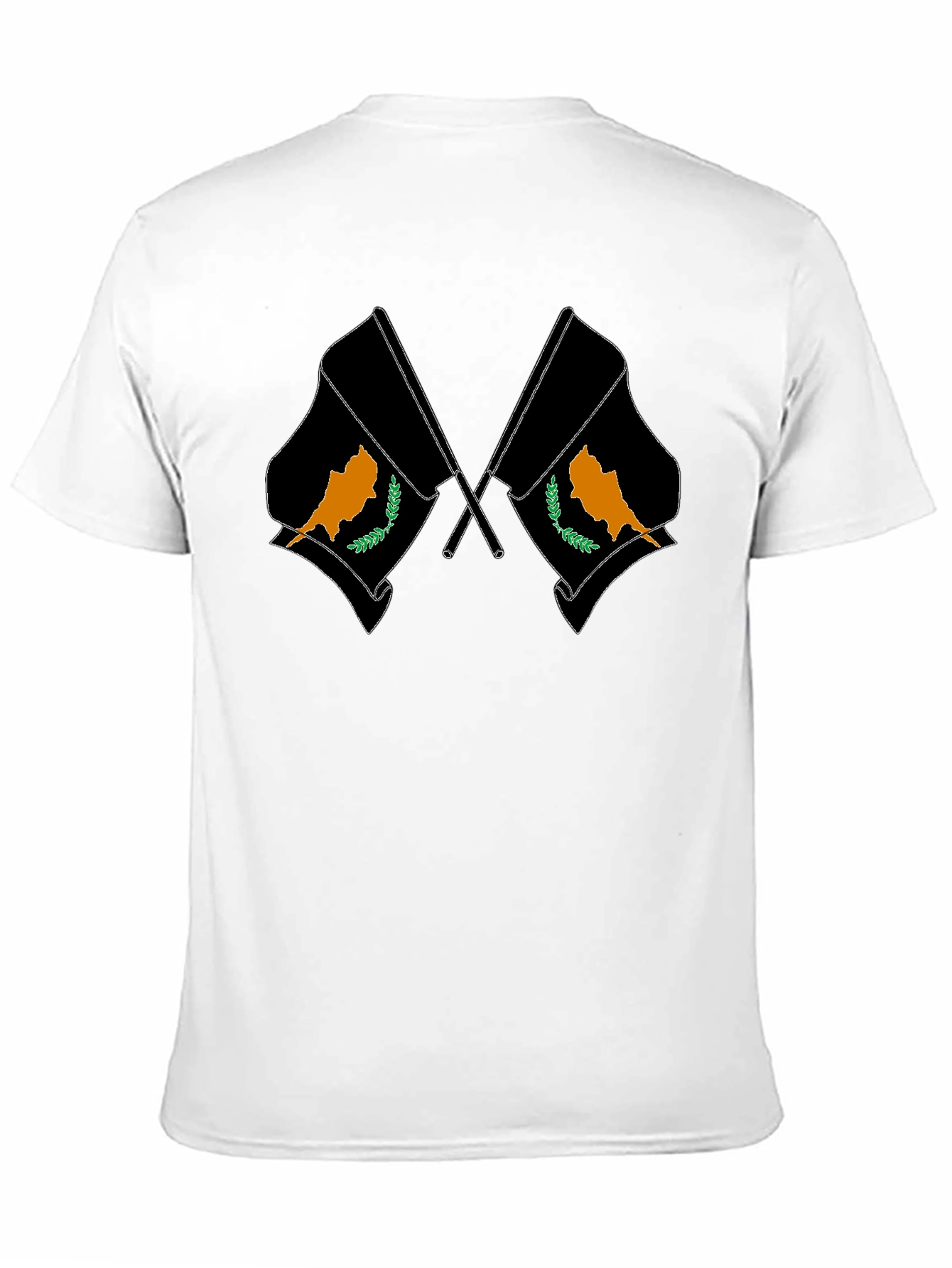 Cyprus Flag Graphic Print Black T-Shirt