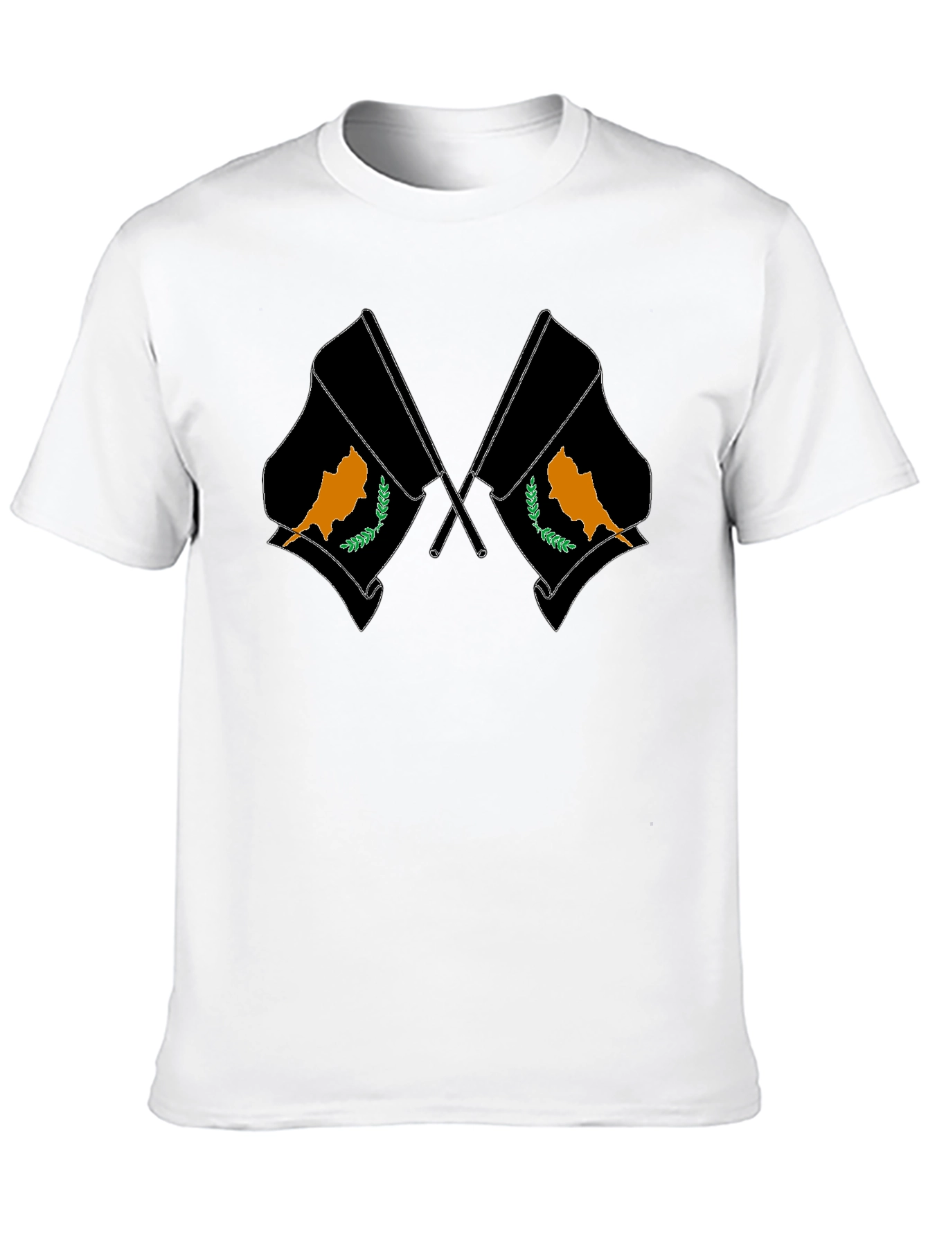 Cyprus Flag Graphic Print Black T-Shirt