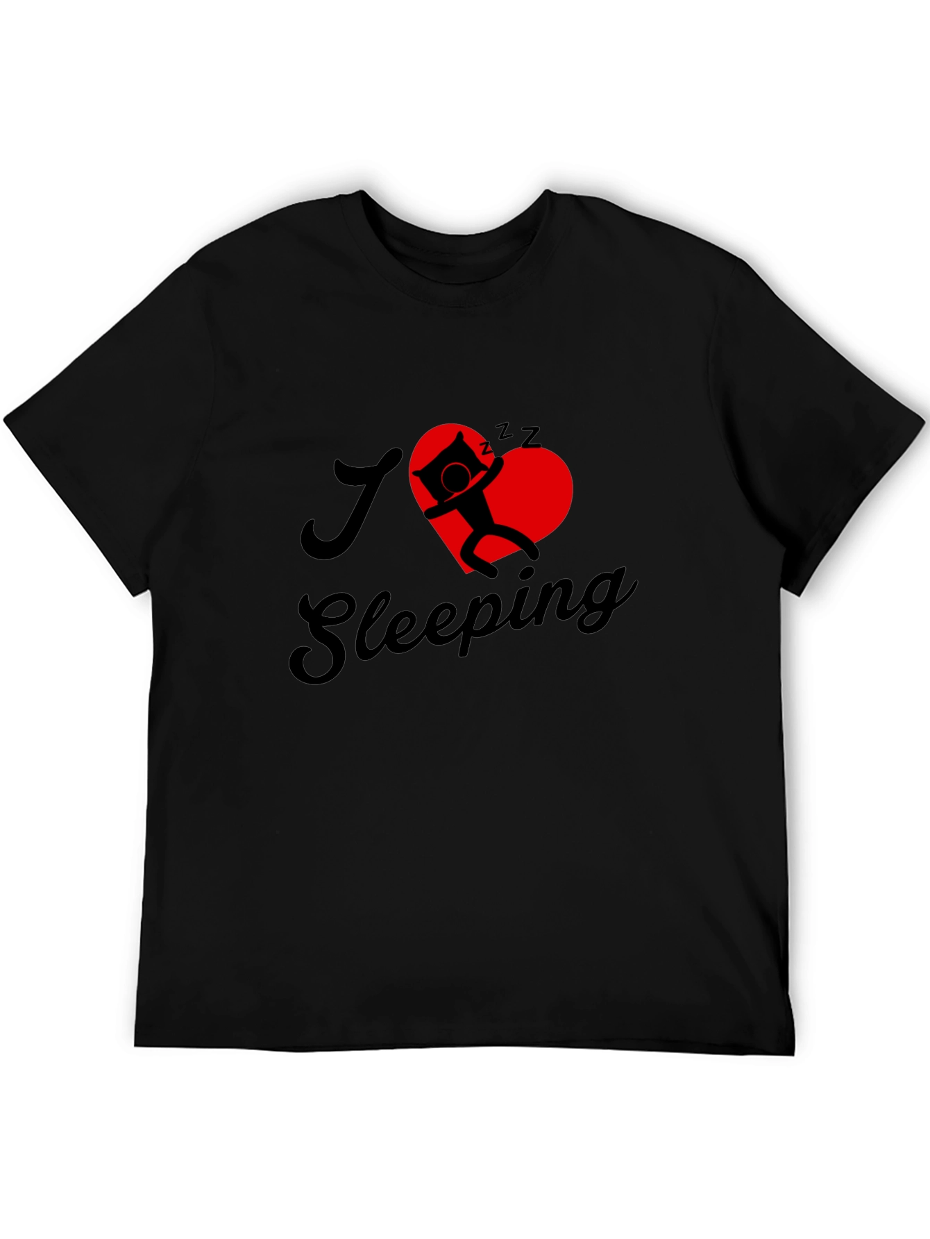 I Love Sleeping Black Graphic Tee