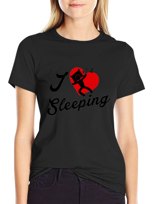 I Love Sleeping Black Graphic Tee