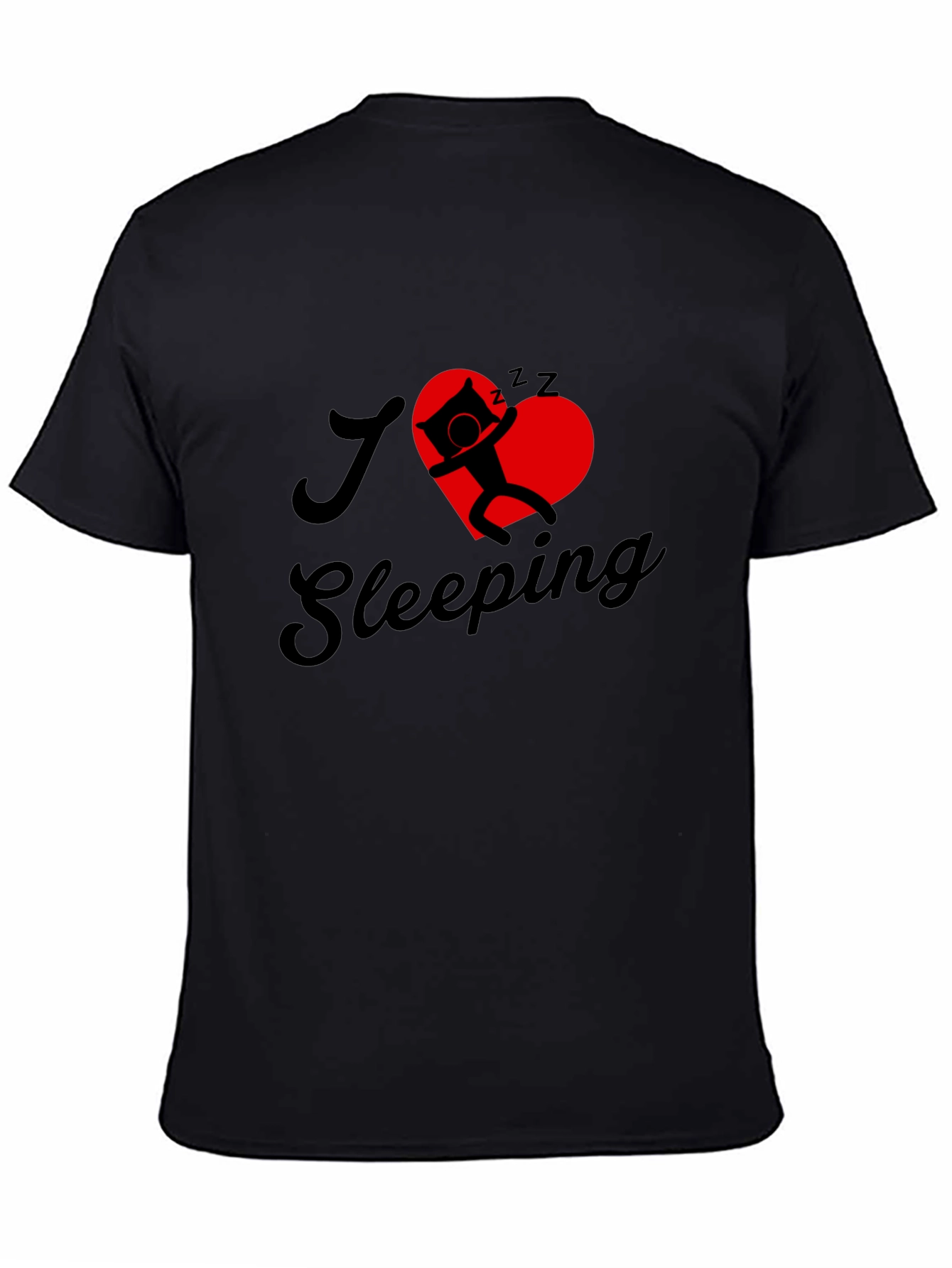I Love Sleeping Black Graphic Tee