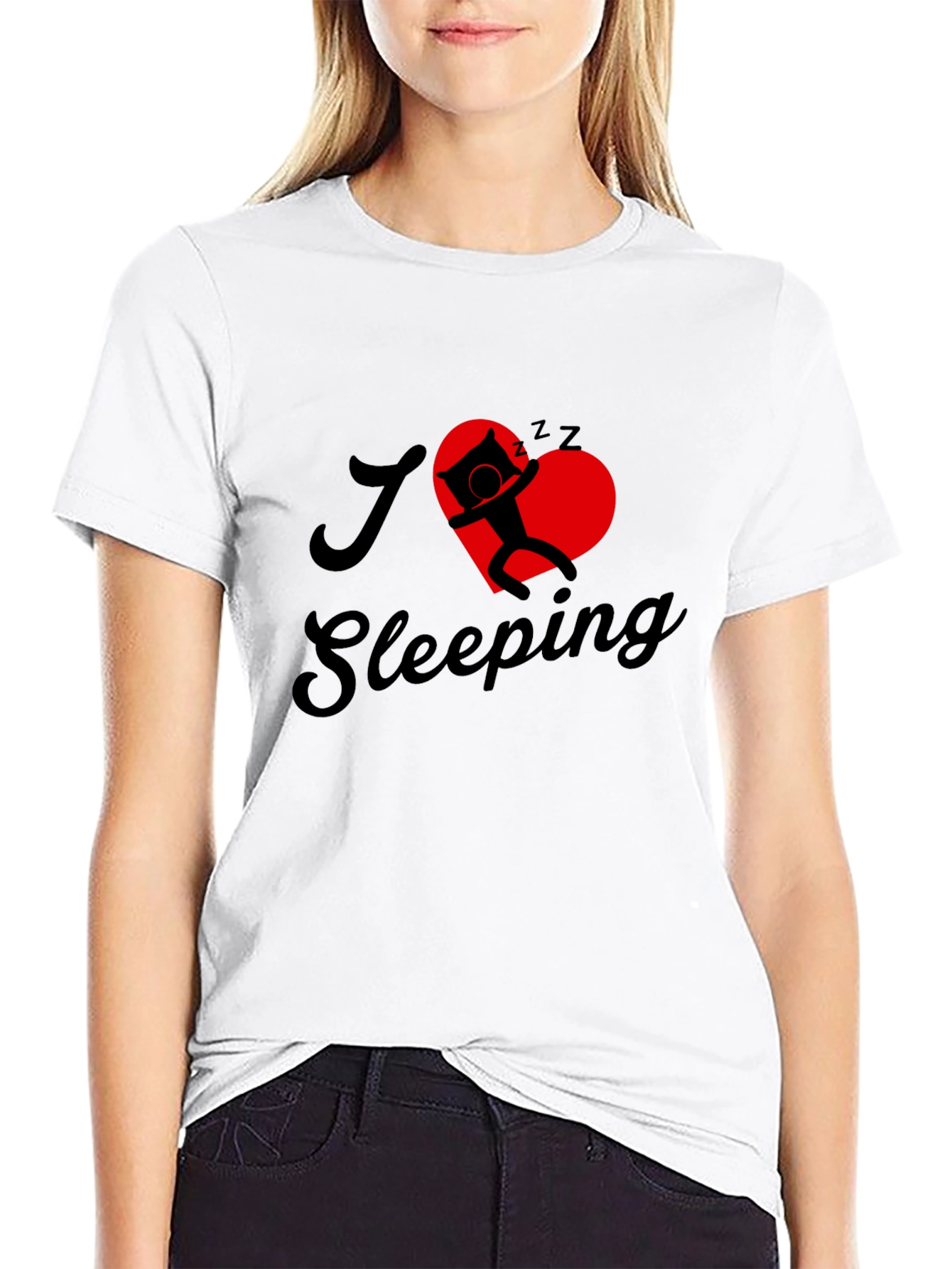 I Love Sleeping Black Graphic Tee
