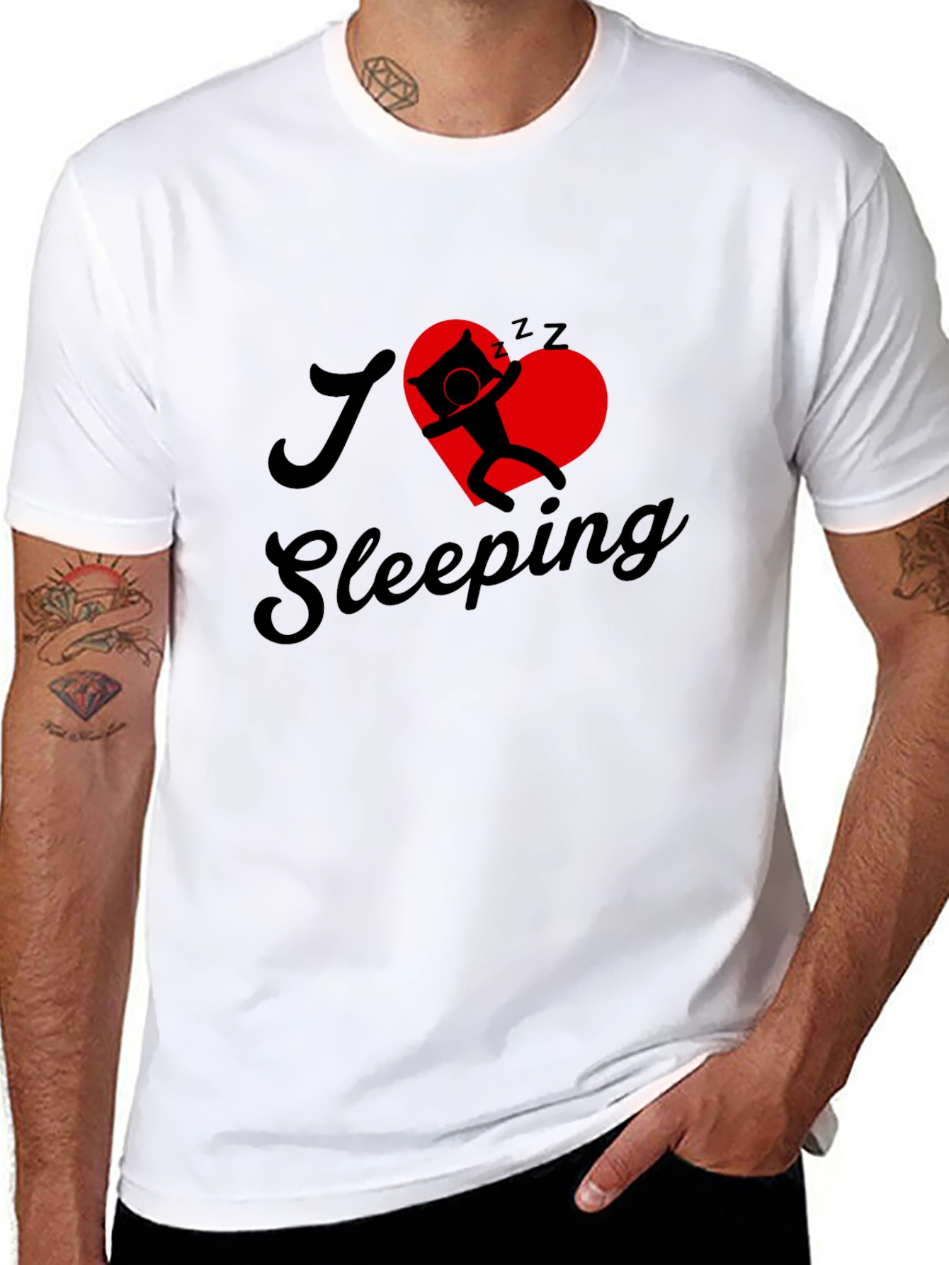 I Love Sleeping Black Graphic Tee