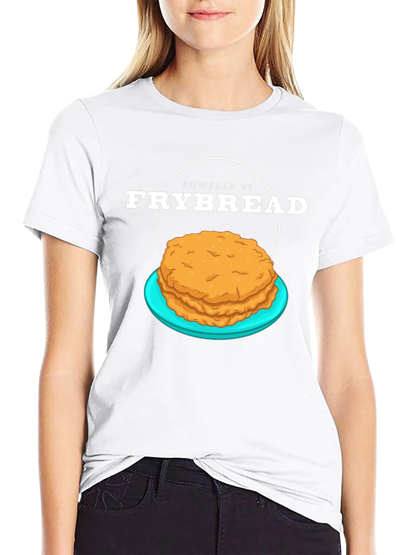 Powered By Frybread T-Shirt - Native American Food Tee