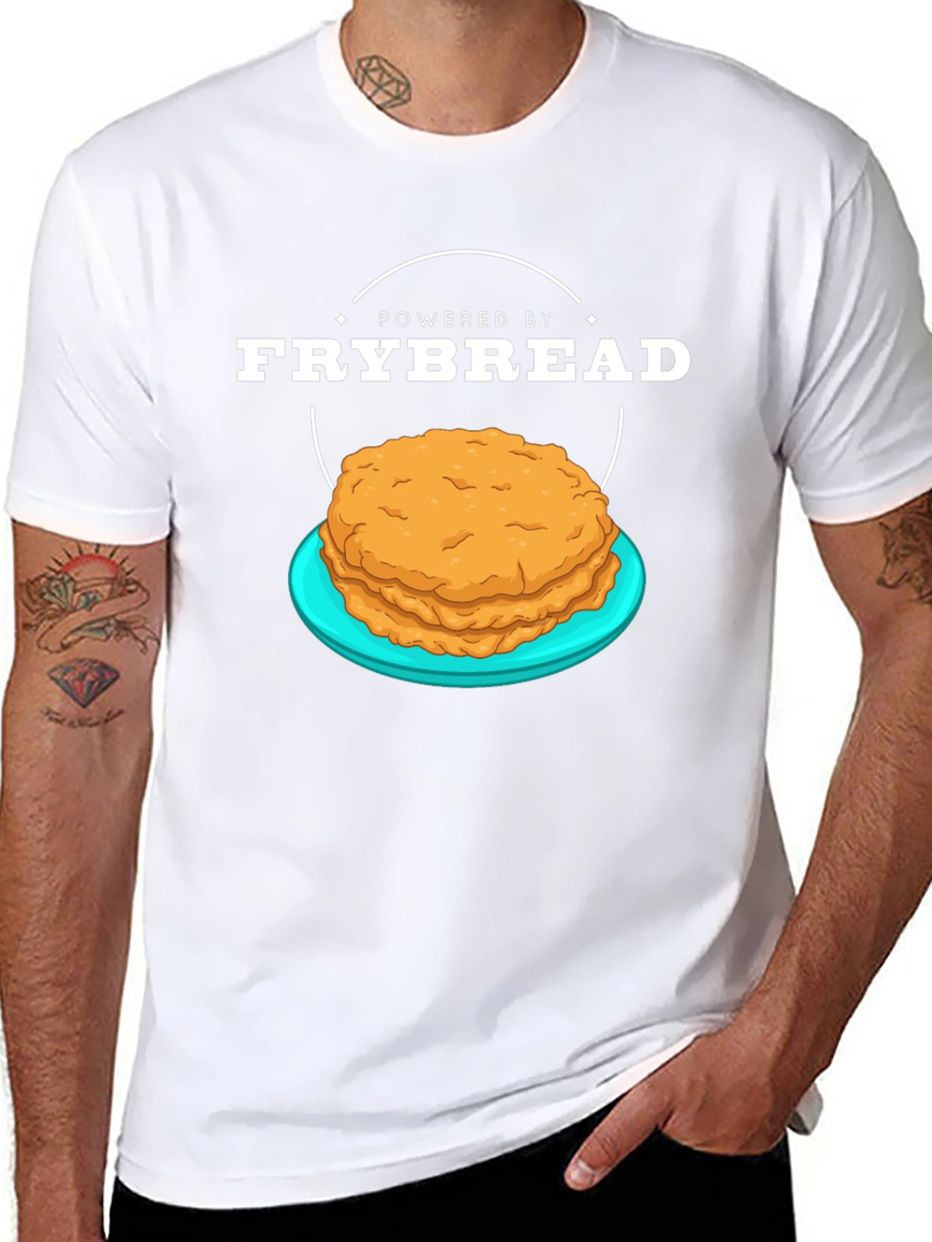 Powered By Frybread T-Shirt - Native American Food Tee