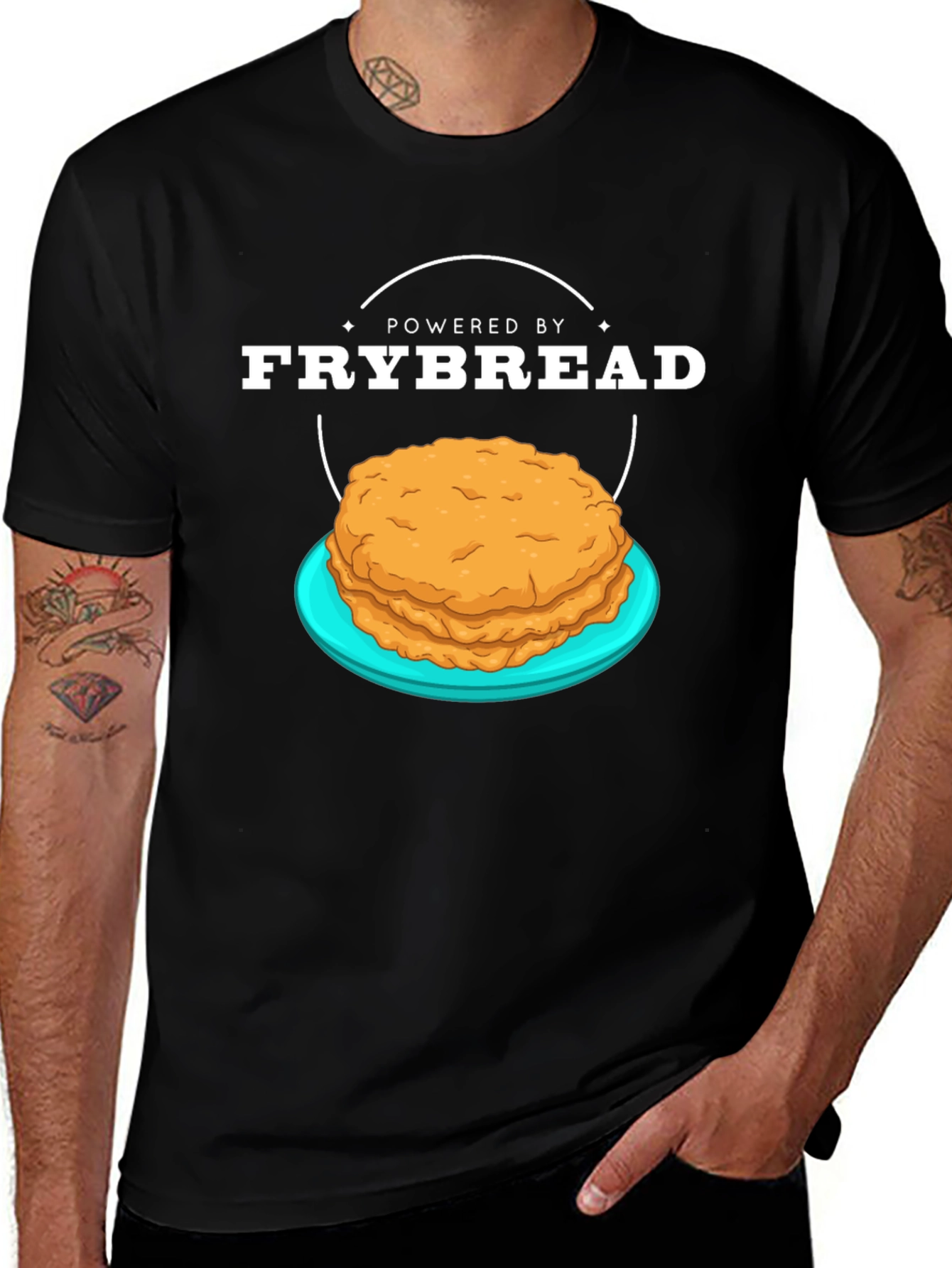 Powered By Frybread T-Shirt - Native American Food Tee