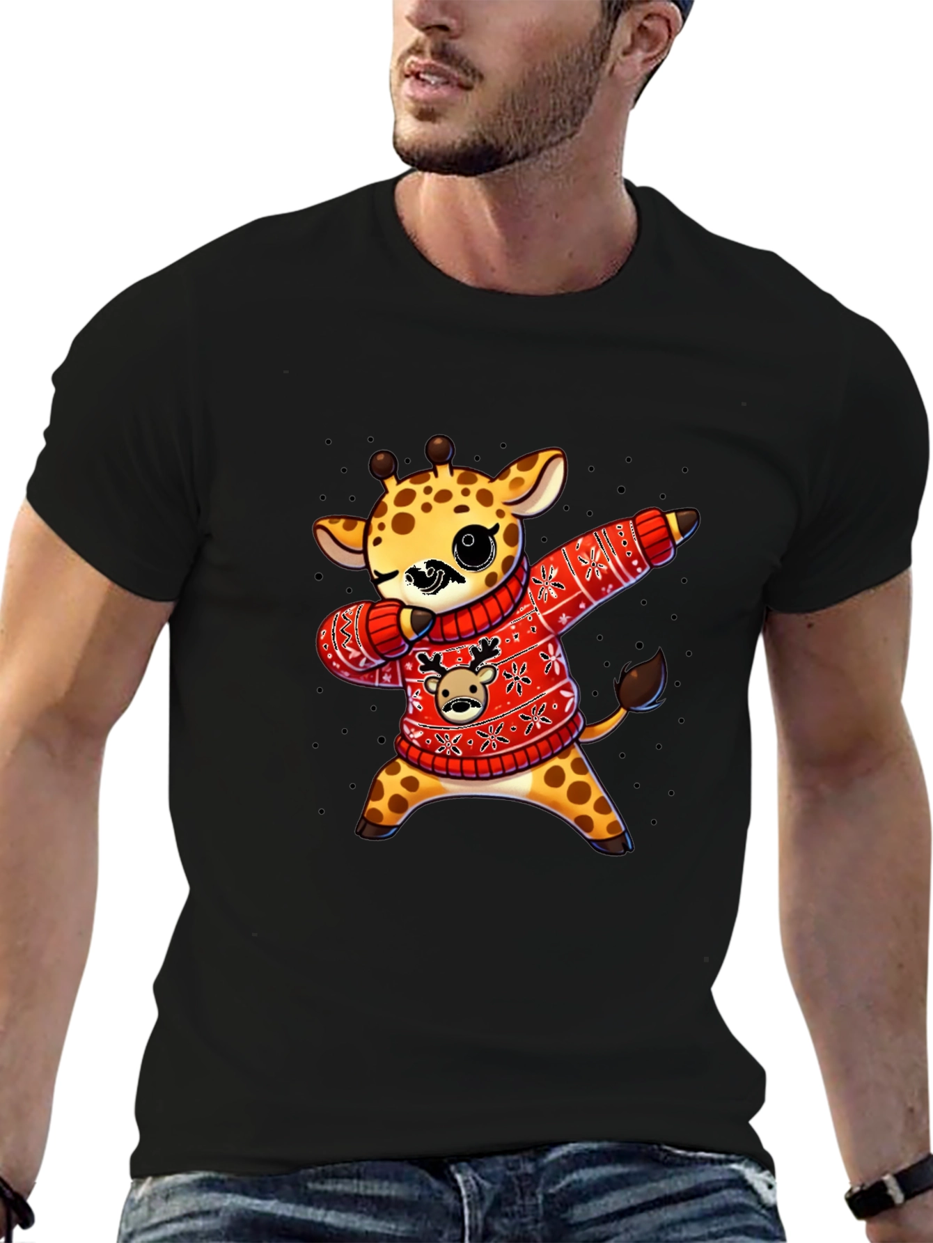 Dabbing Giraffe Christmas Sweater T-Shirt