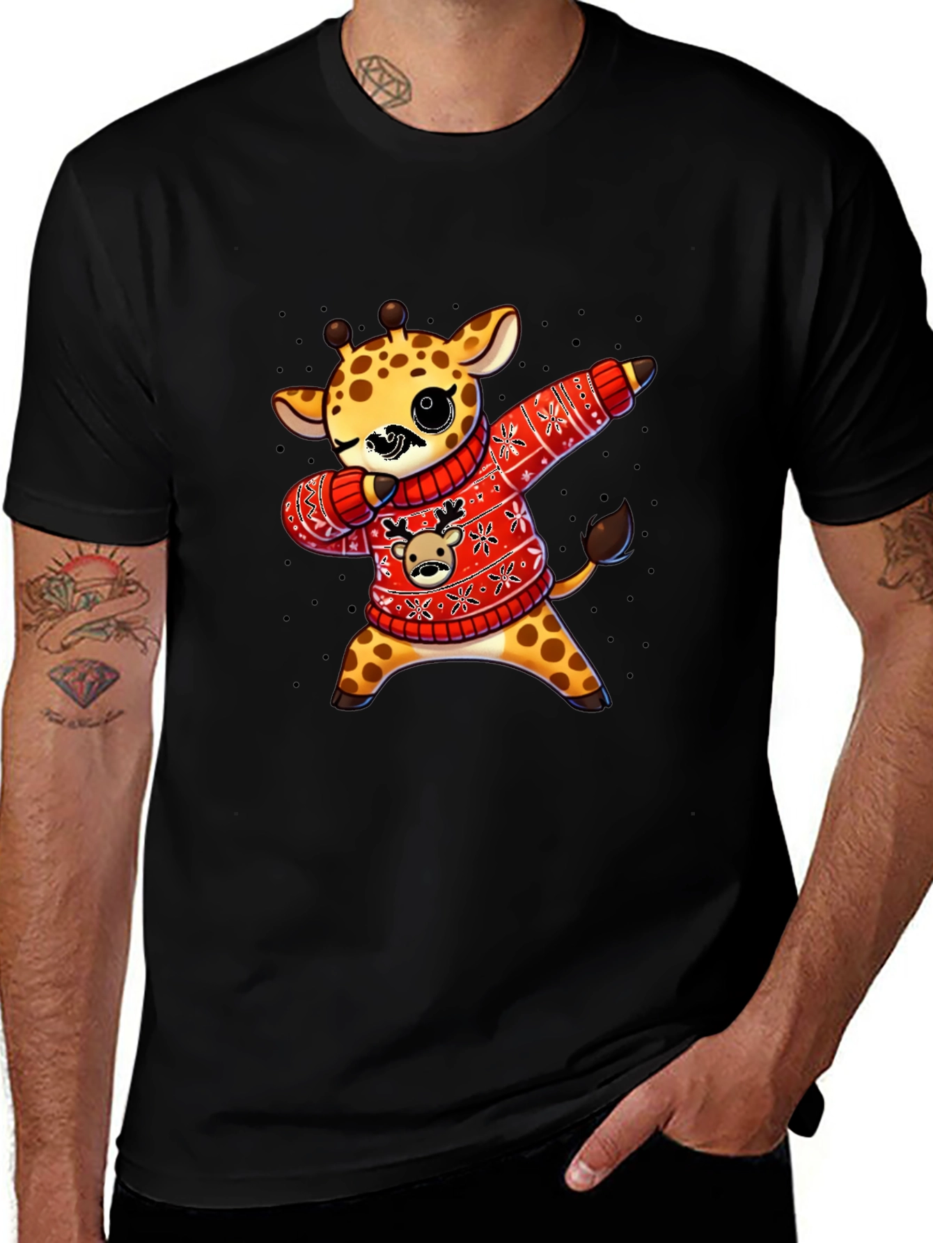 Dabbing Giraffe Christmas Sweater T-Shirt
