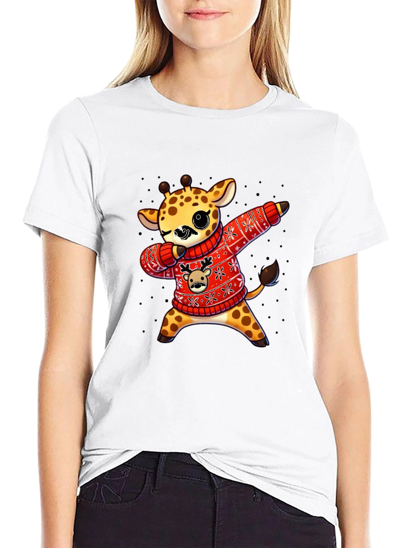 Dabbing Giraffe Christmas Sweater T-Shirt