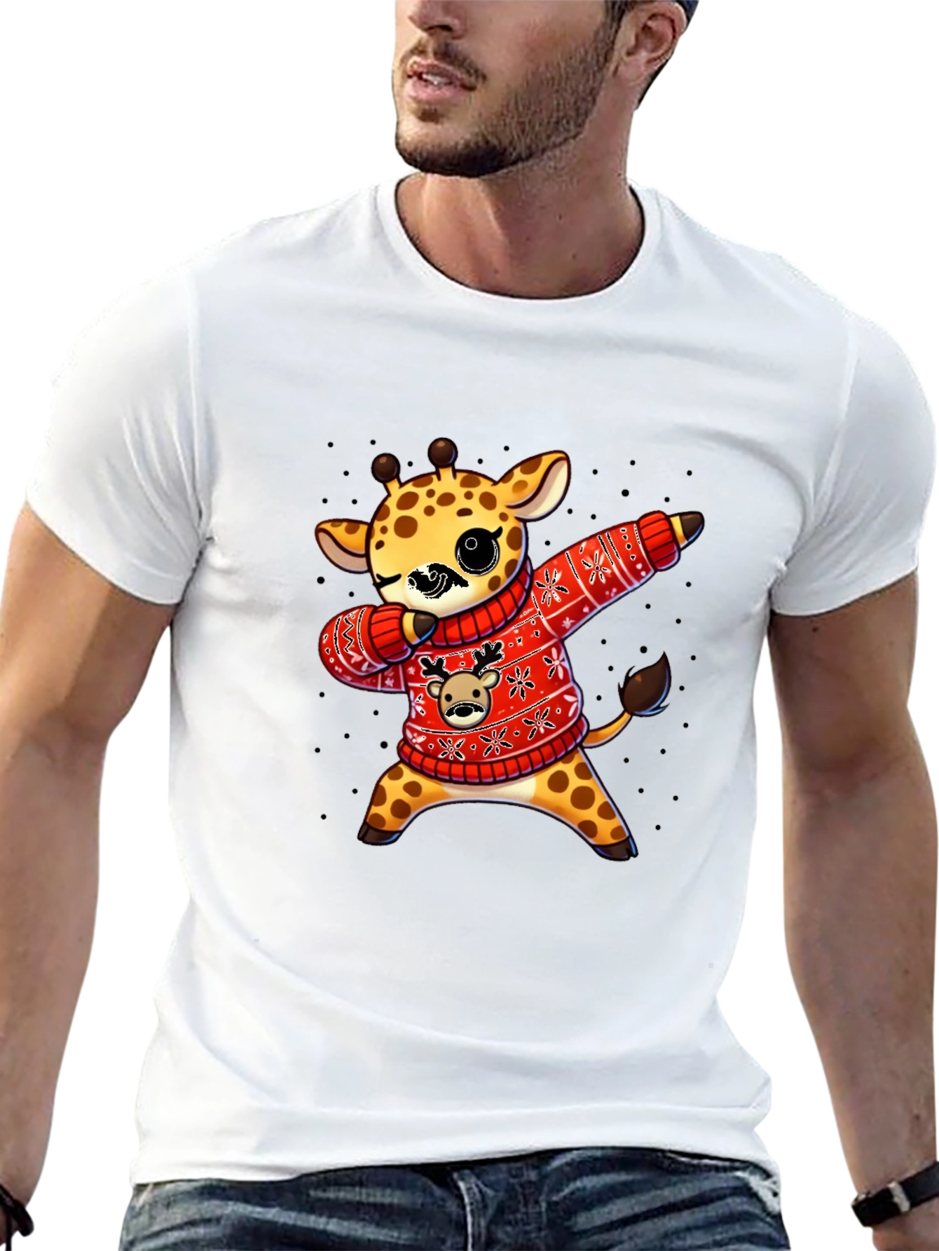 Dabbing Giraffe Christmas Sweater T-Shirt