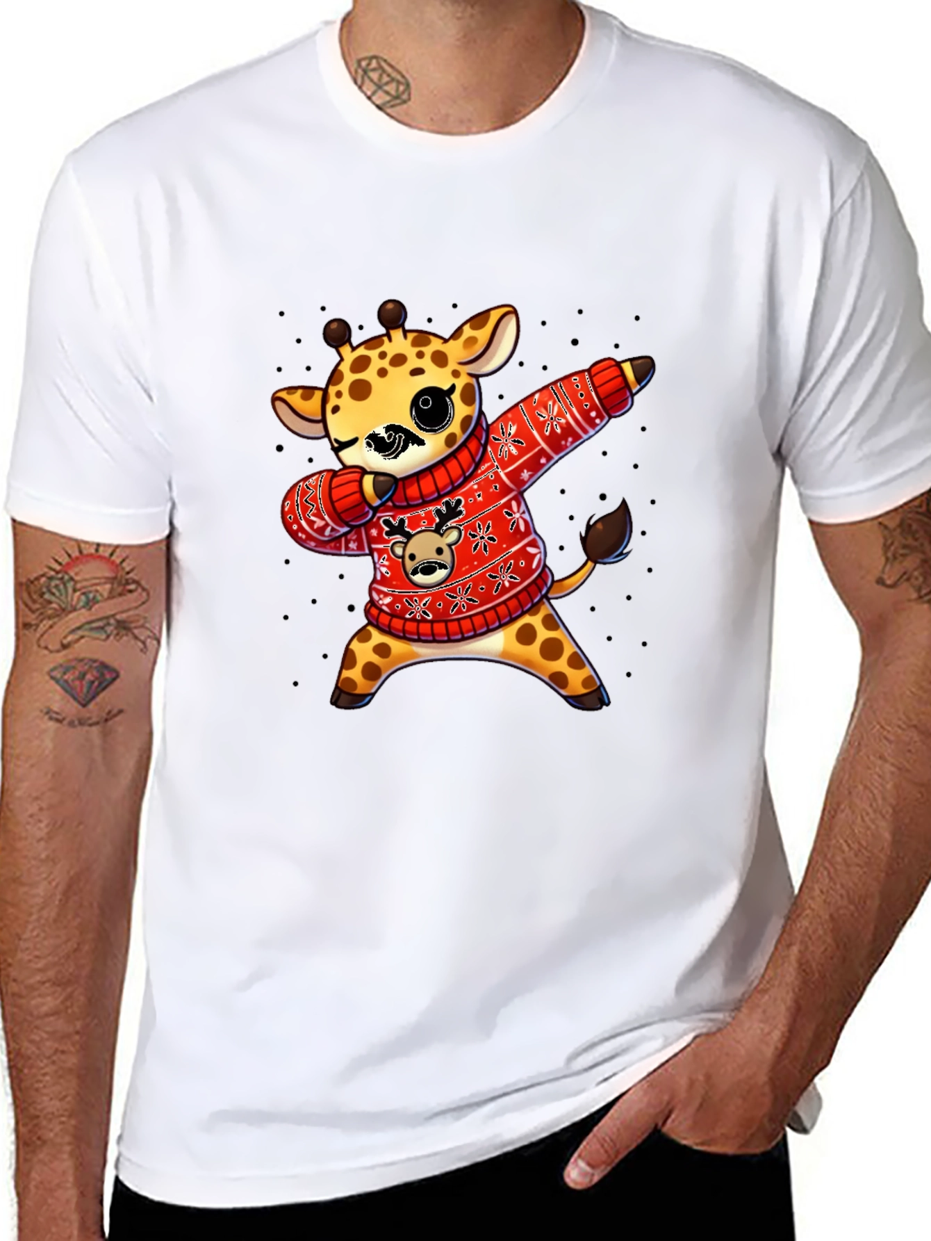 Dabbing Giraffe Christmas Sweater T-Shirt