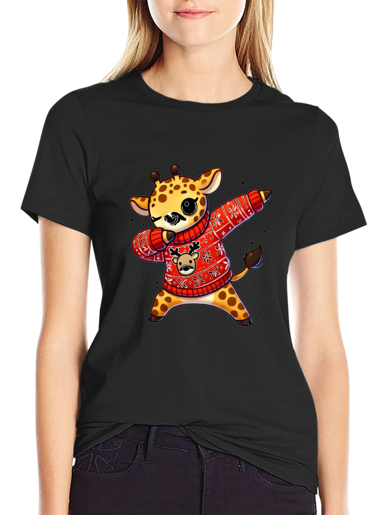 Dabbing Giraffe Christmas Sweater T-Shirt