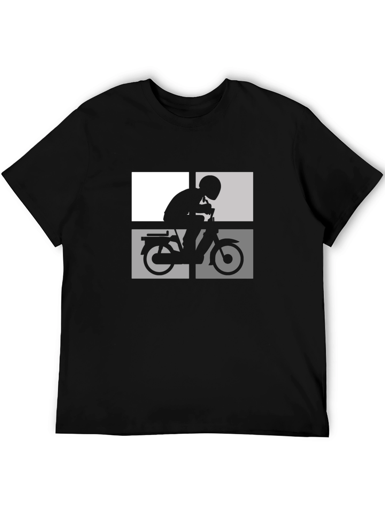 Retro Moped Rider T-Shirt - Classic Design
