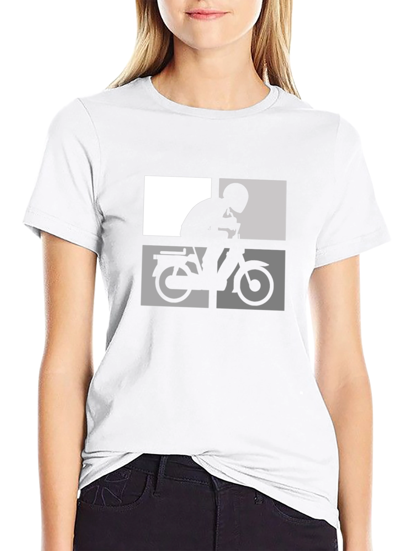 Retro Moped Rider T-Shirt - Classic Design