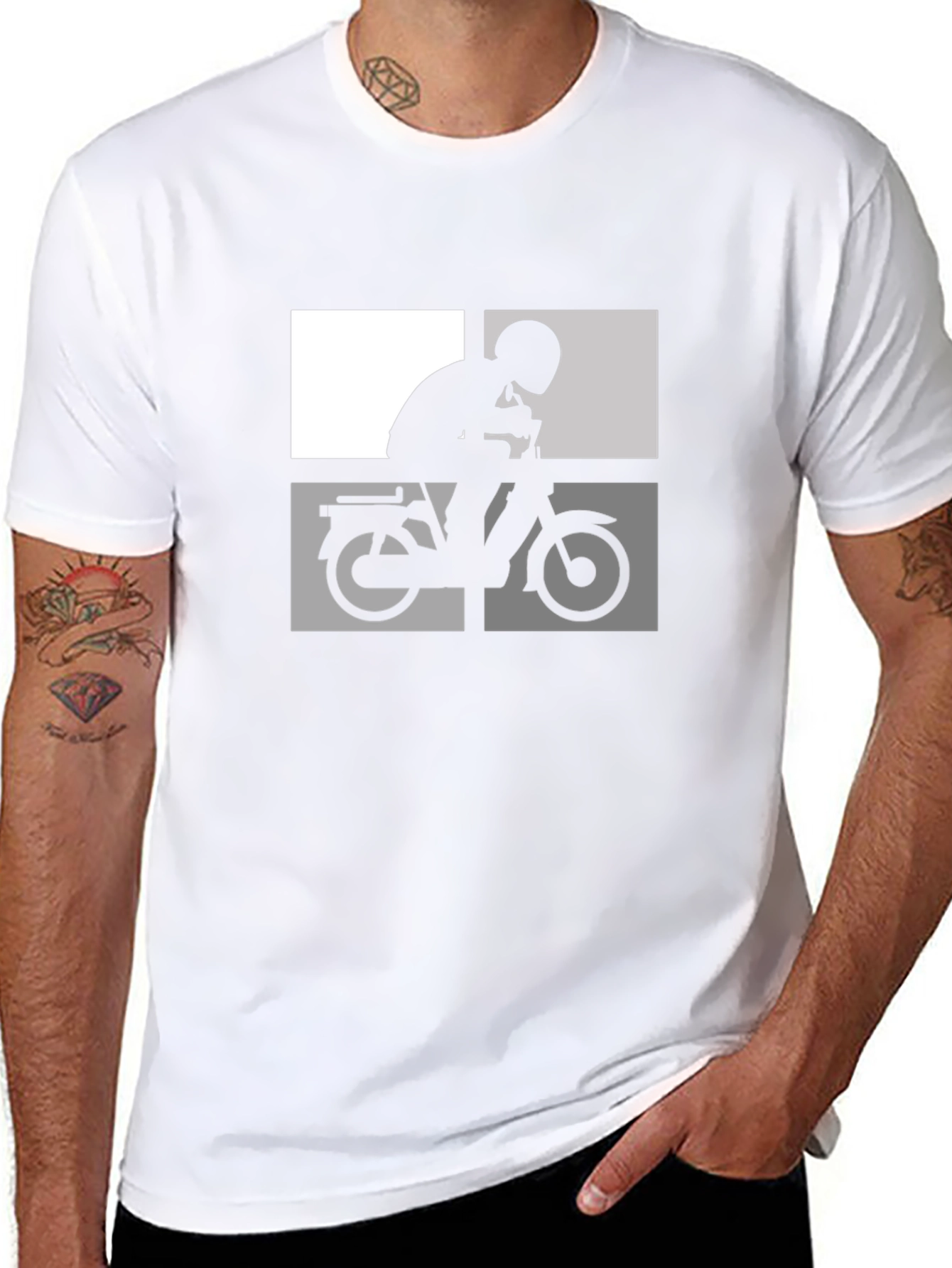 Retro Moped Rider T-Shirt - Classic Design