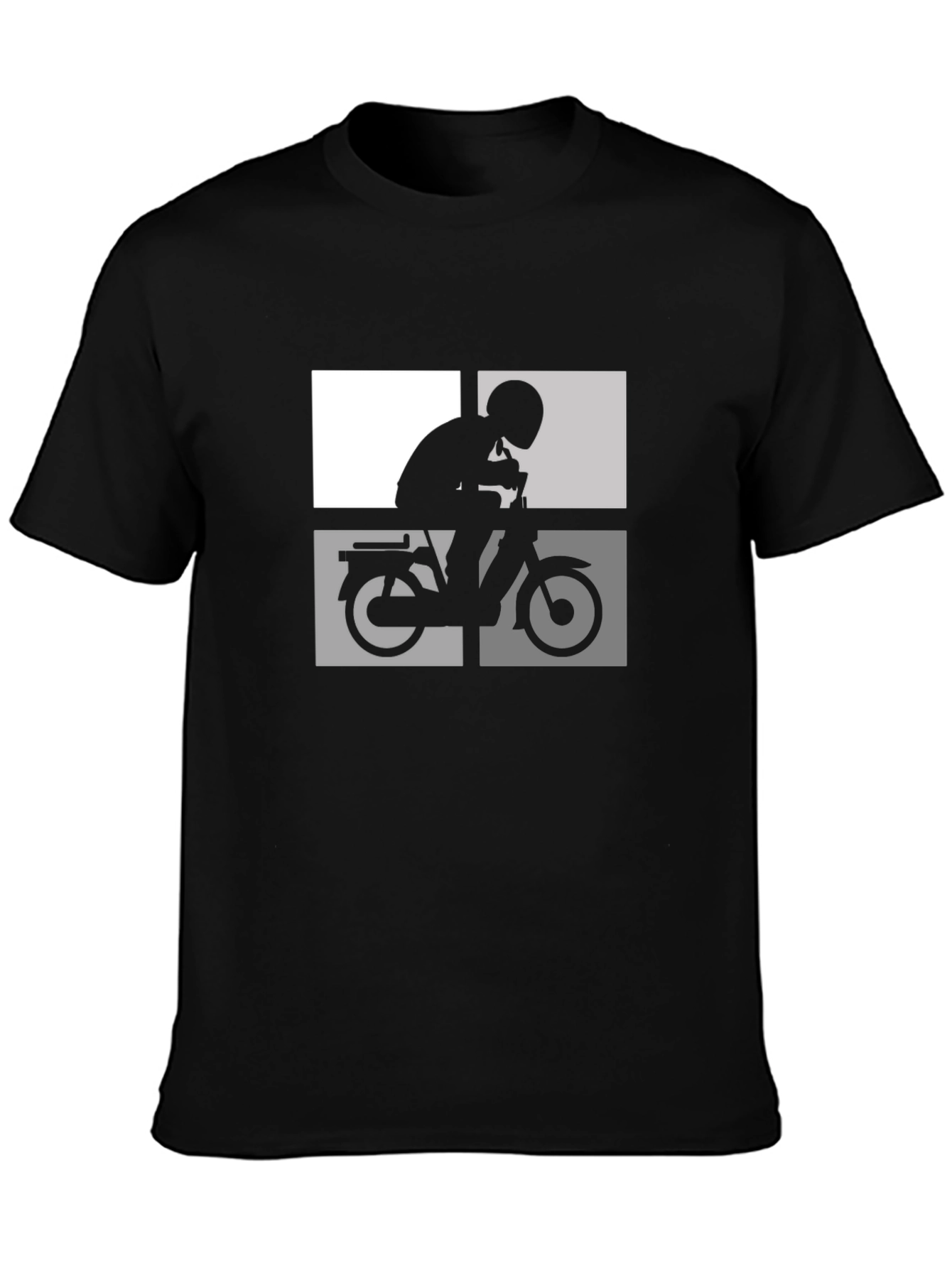 Retro Moped Rider T-Shirt - Classic Design