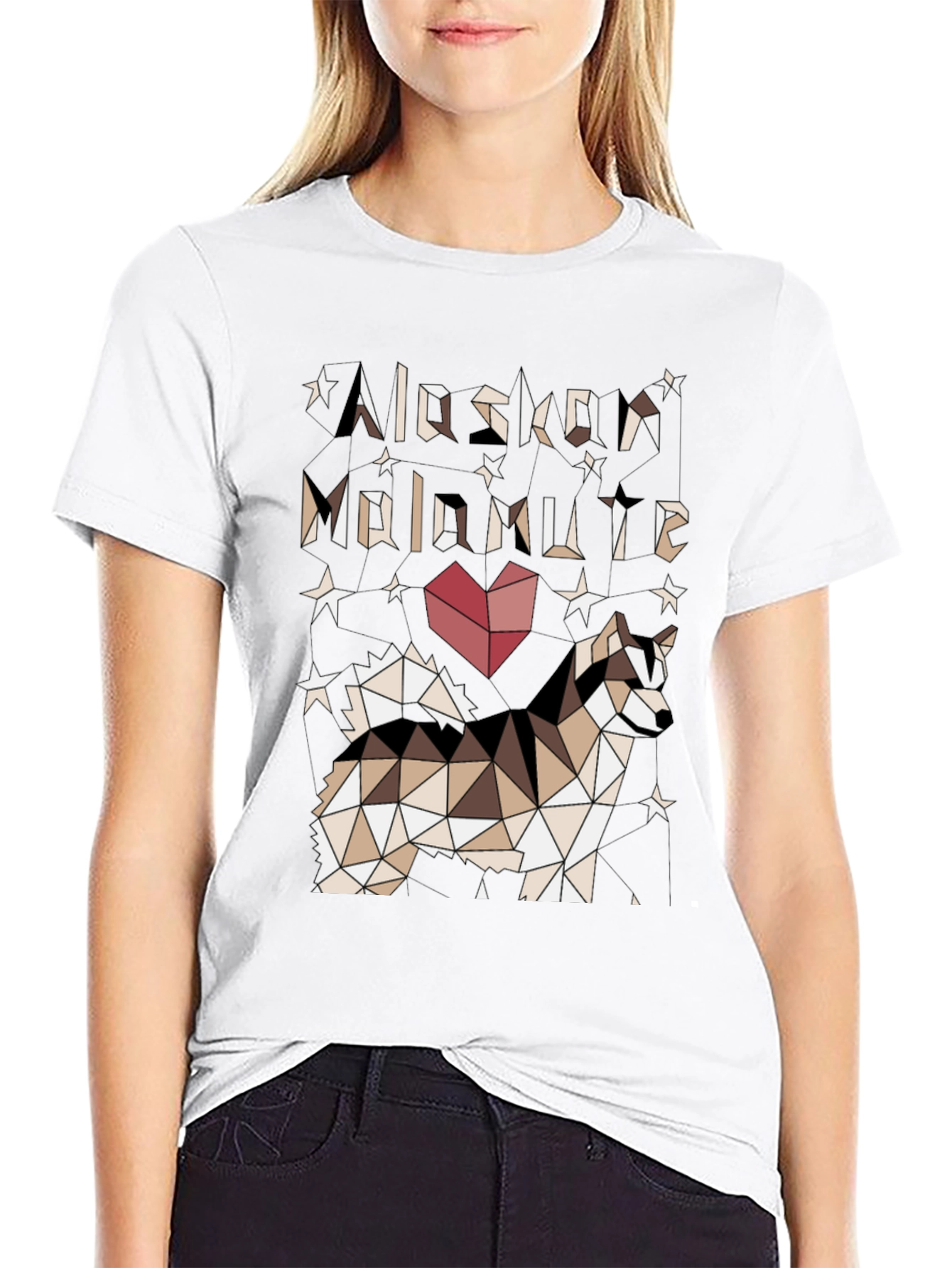 Geometric Alaskan Malamute Graphic Tee