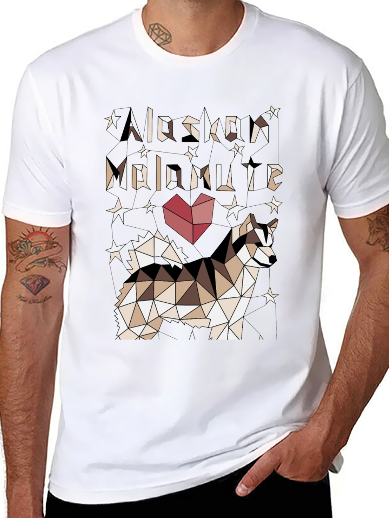 Geometric Alaskan Malamute Graphic Tee