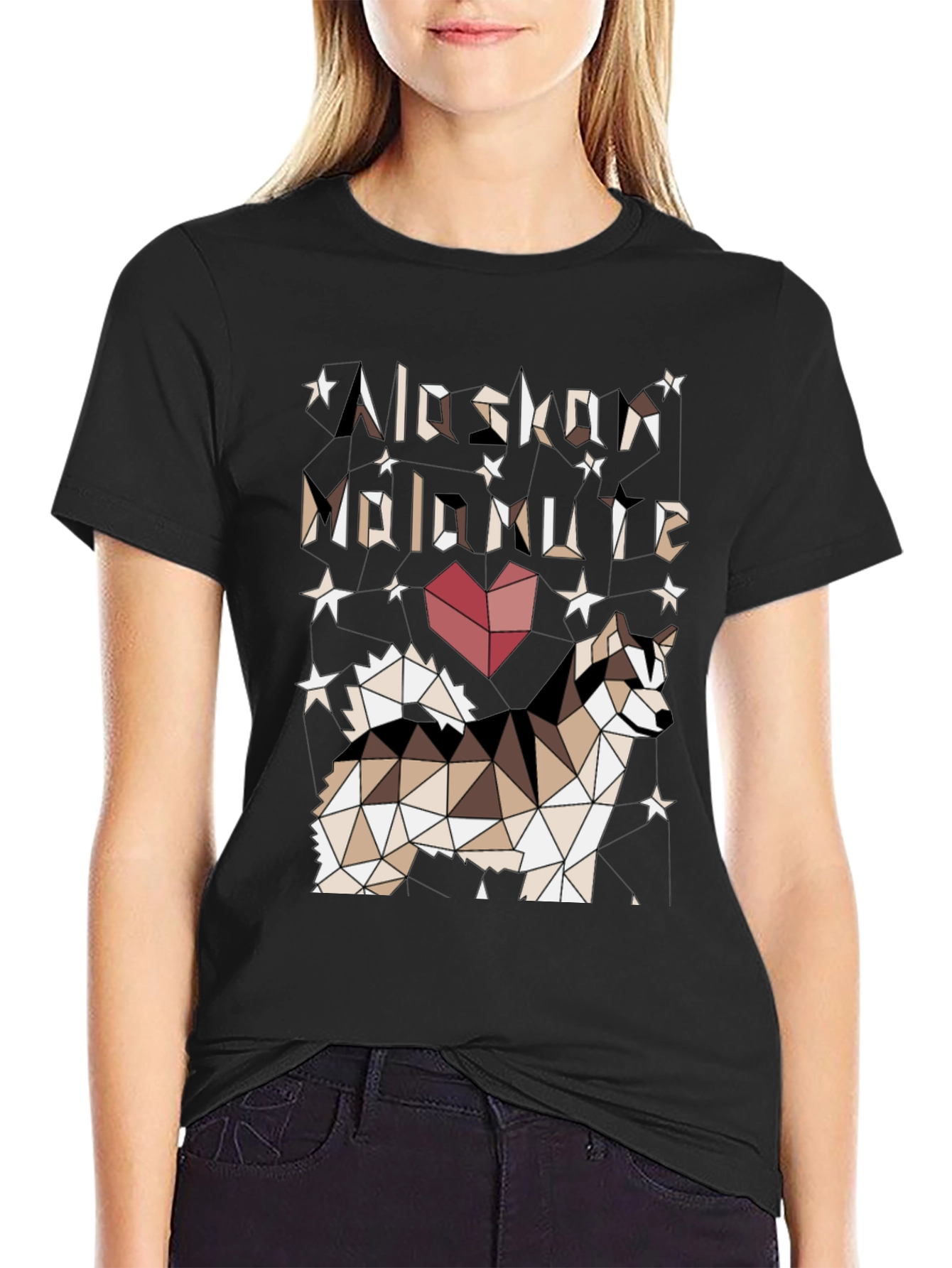 Geometric Alaskan Malamute Graphic Tee