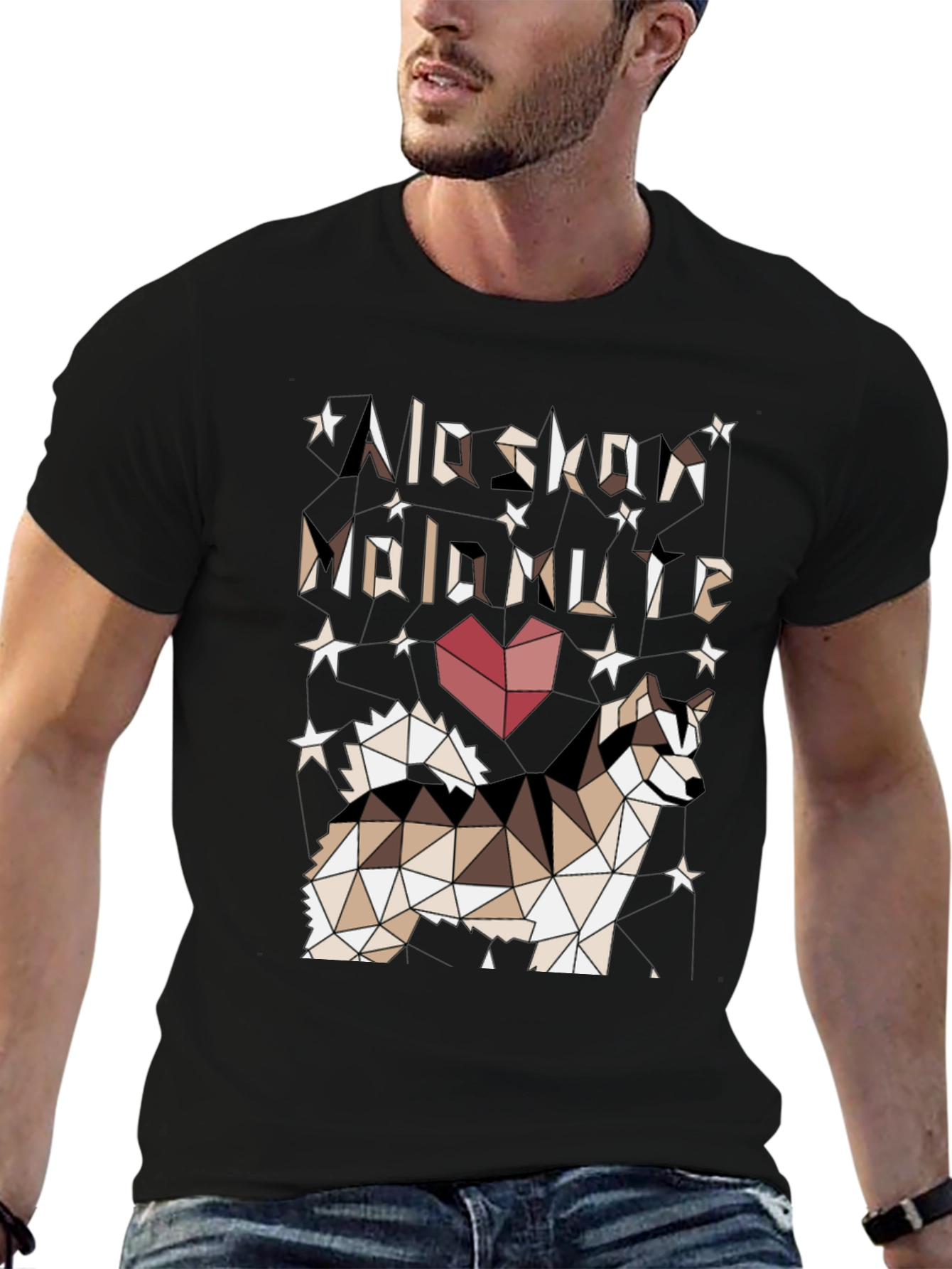 Geometric Alaskan Malamute Graphic Tee