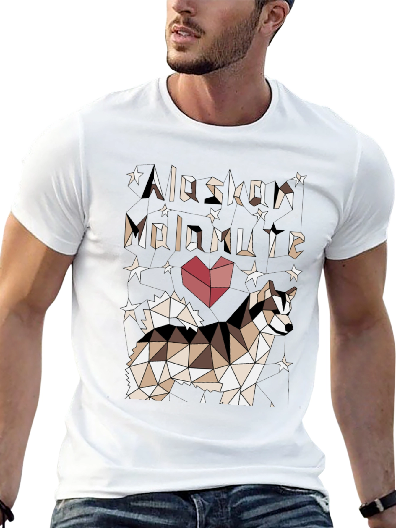 Geometric Alaskan Malamute Graphic Tee