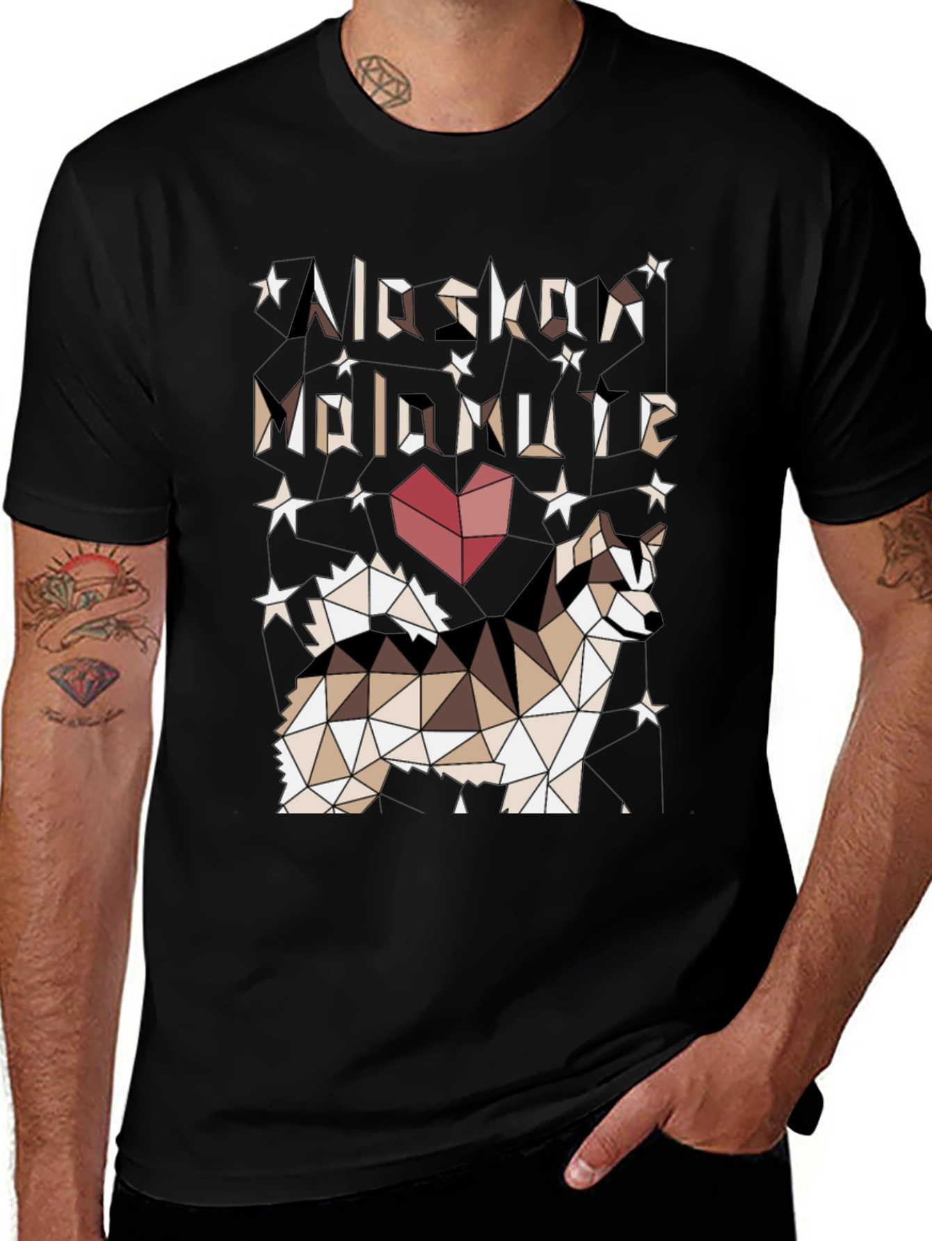 Geometric Alaskan Malamute Graphic Tee