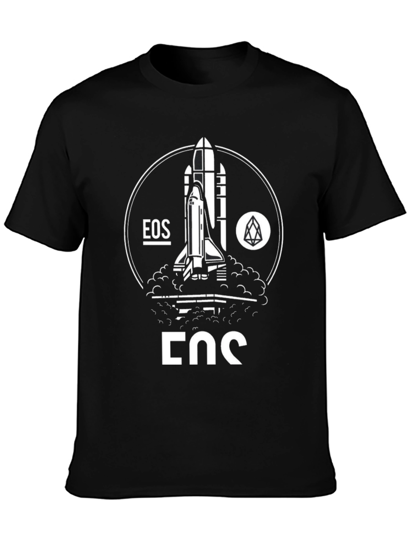 EOS Crypto Rocket T-Shirt - Black Cotton Blend