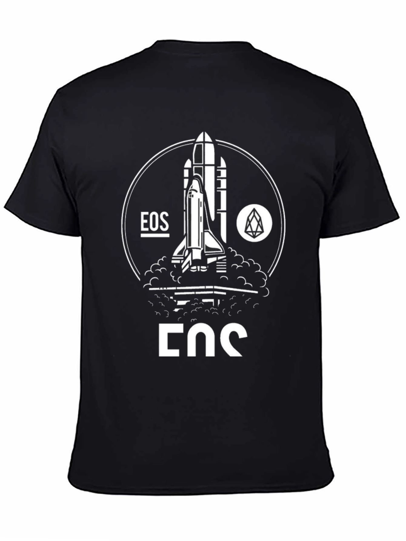 EOS Crypto Rocket T-Shirt - Black Cotton Blend