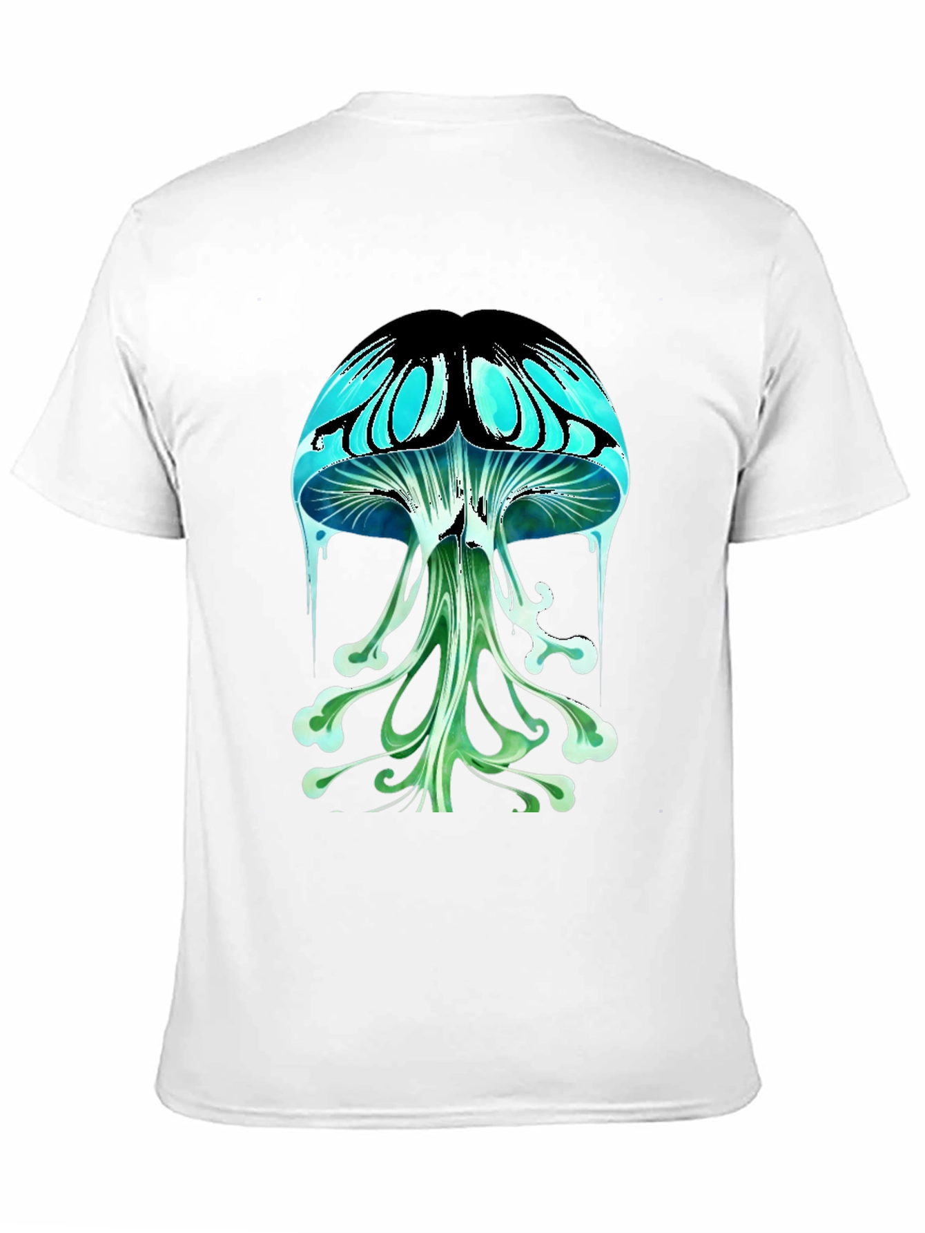 Psychedelic Mushroom Graphic Tee - Black