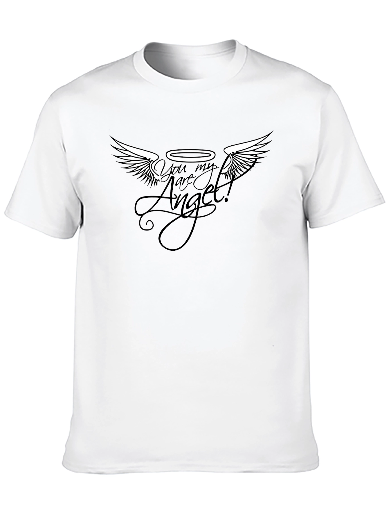 You Are My Angel Black Graphic T-Shirt