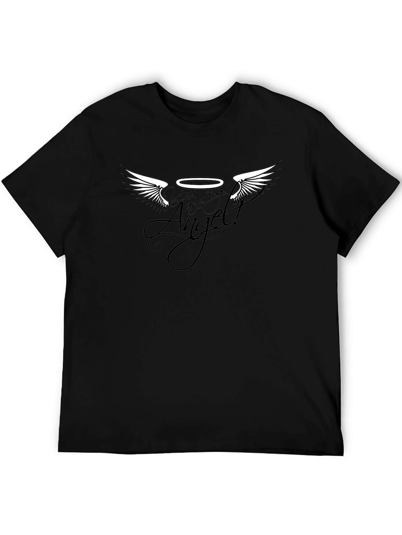 You Are My Angel Black Graphic T-Shirt