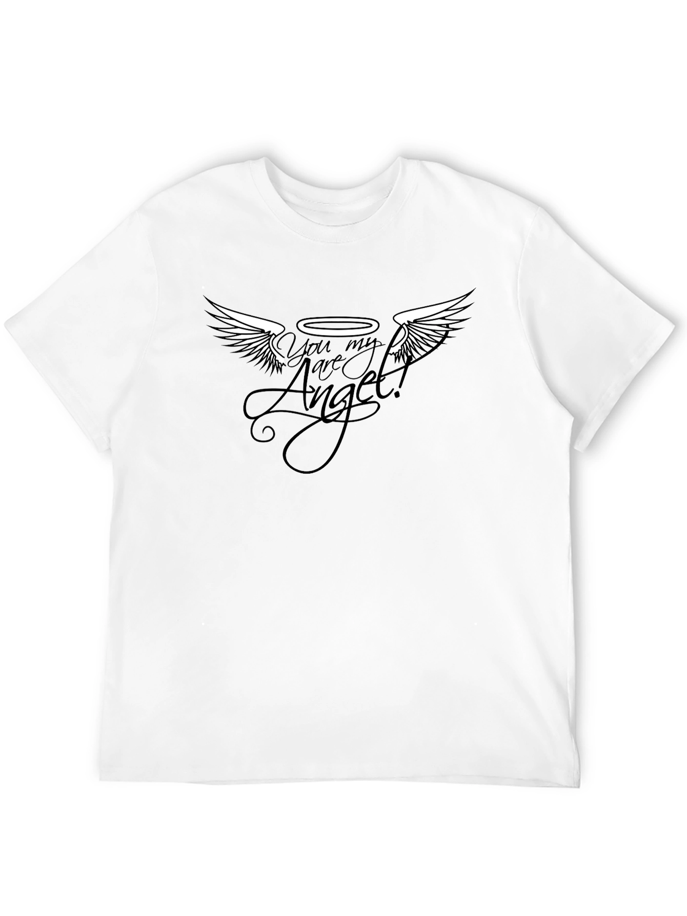 You Are My Angel Black Graphic T-Shirt