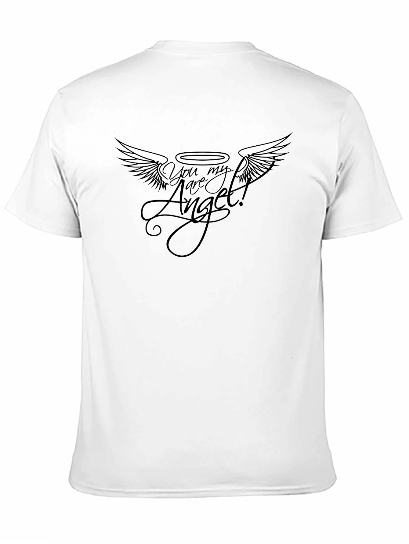 You Are My Angel Black Graphic T-Shirt