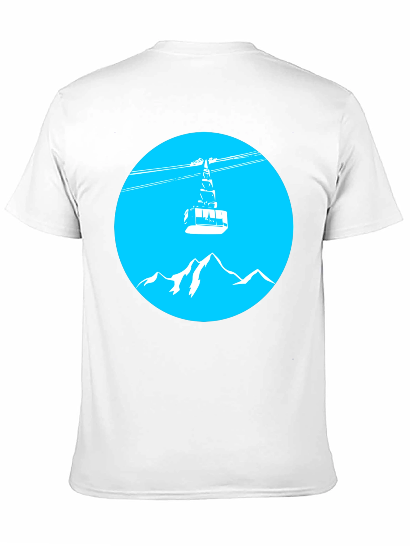 Mountain Gondola Graphic Tee - Black Cotton T-Shirt