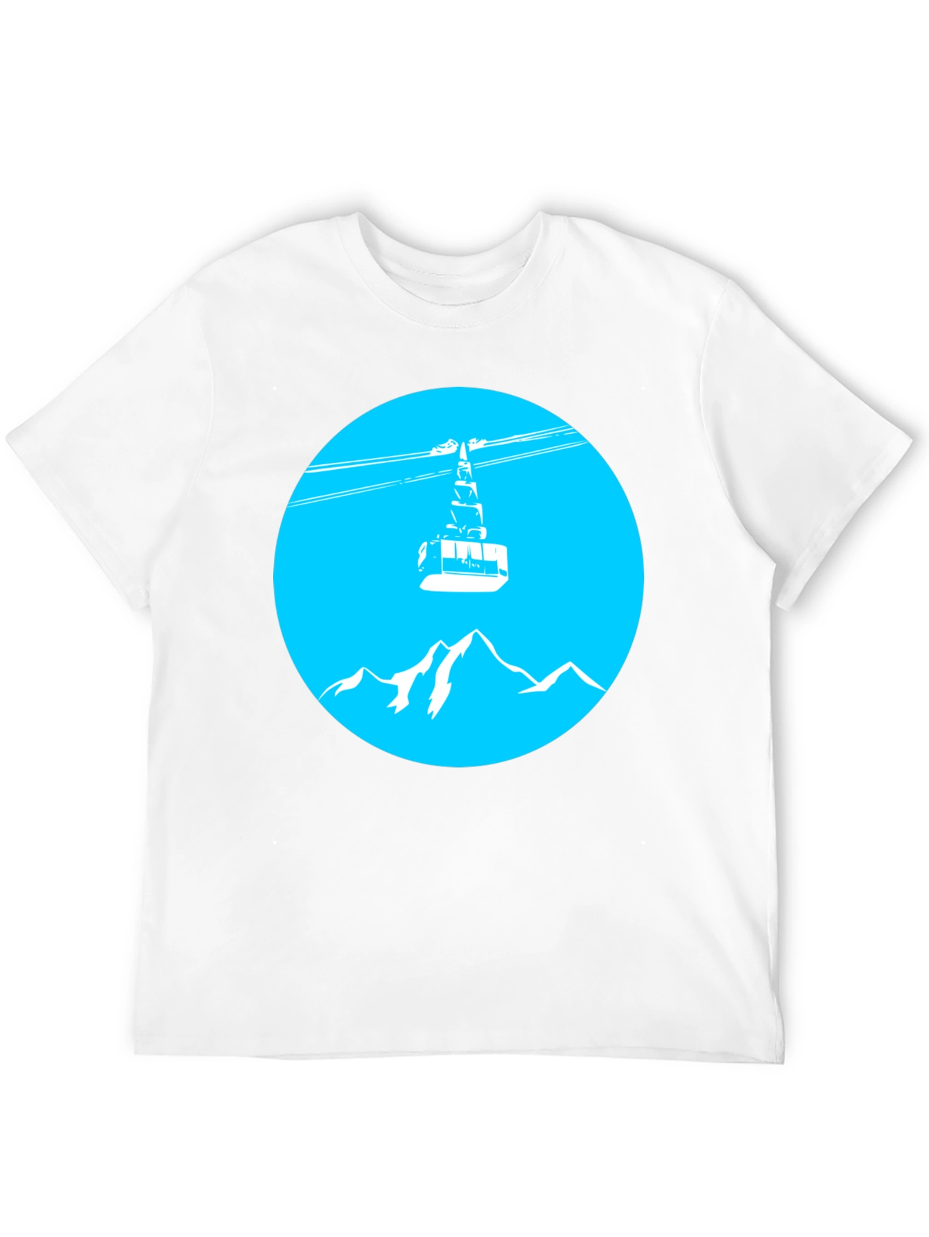 Mountain Gondola Graphic Tee - Black Cotton T-Shirt