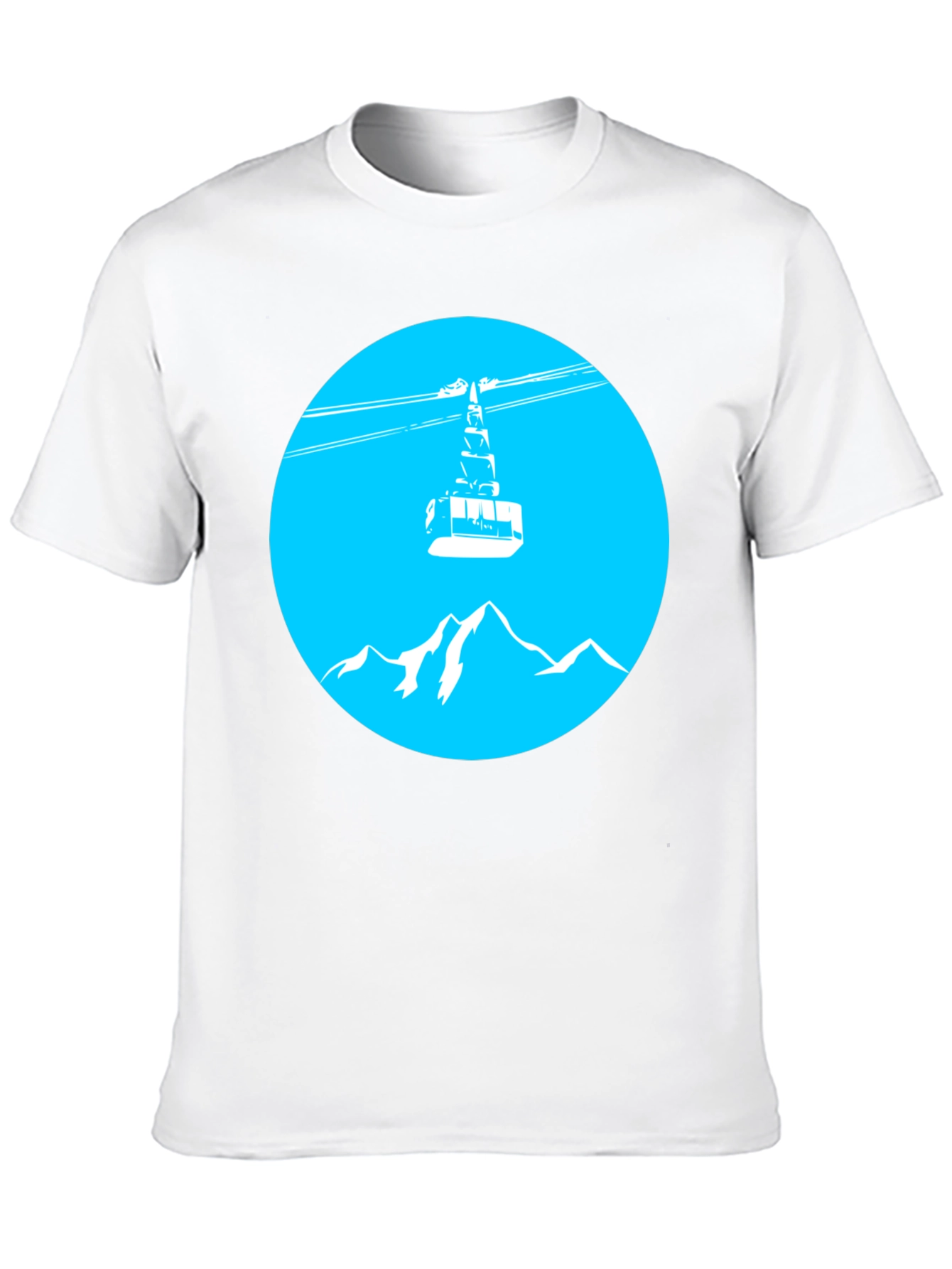 Mountain Gondola Graphic Tee - Black Cotton T-Shirt
