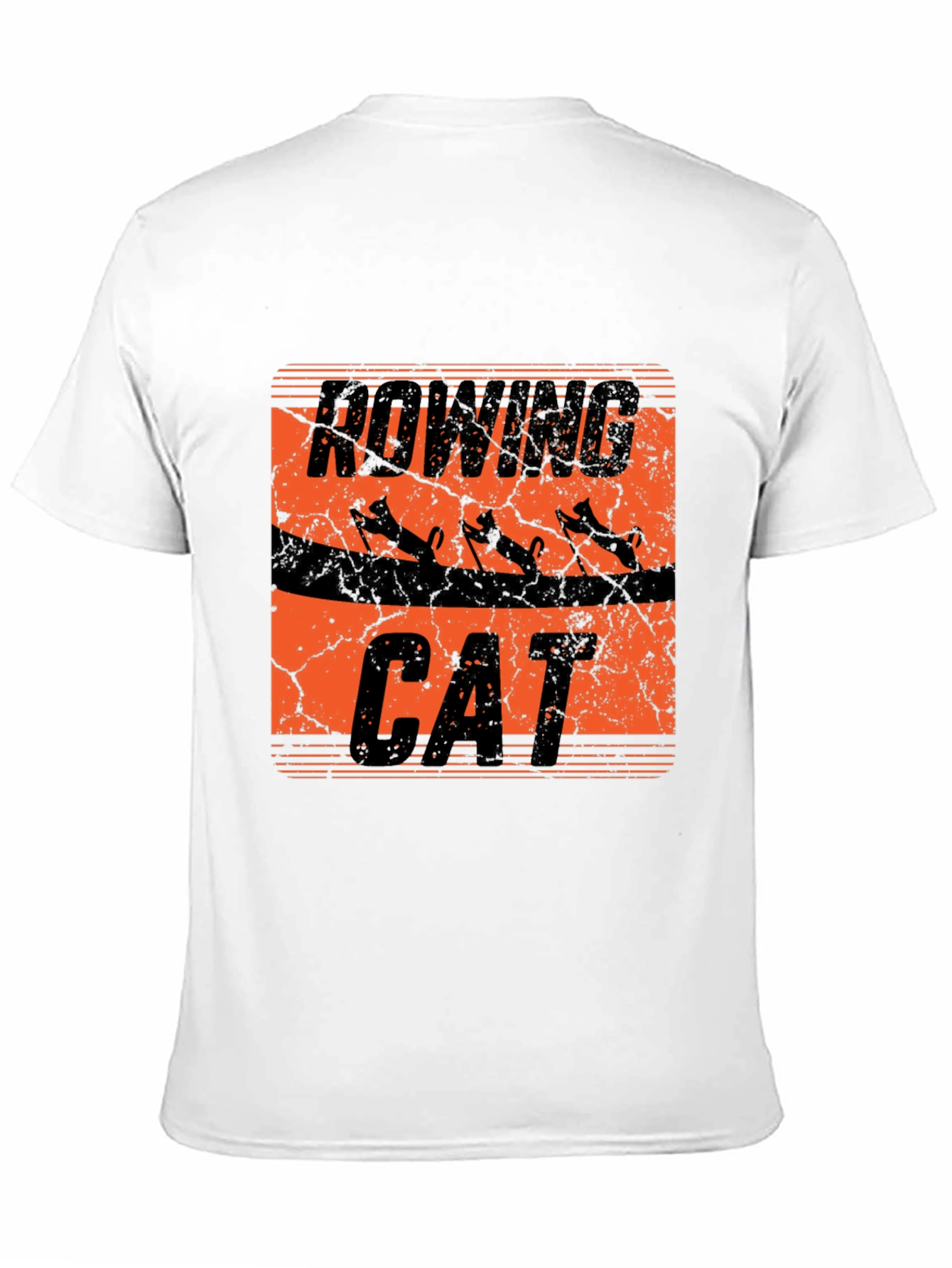 Rowing Cat T-Shirt - Unique Graphic Tee