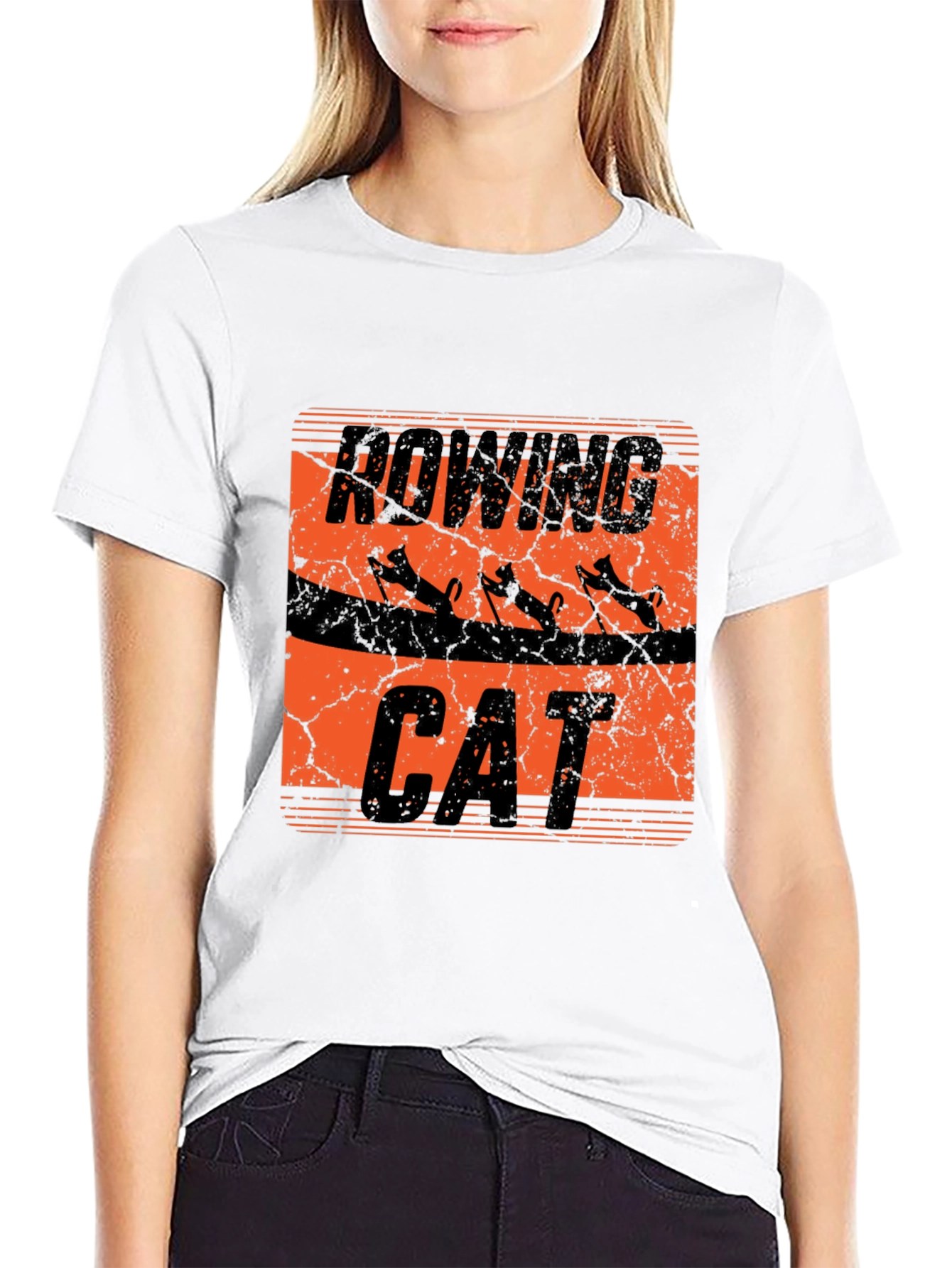 Rowing Cat T-Shirt - Unique Graphic Tee