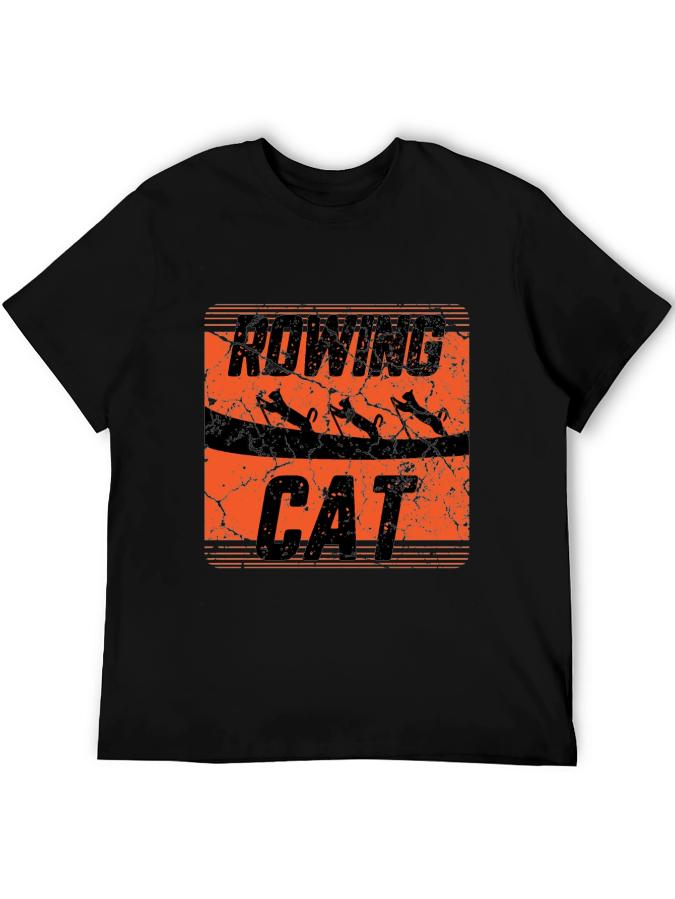 Rowing Cat T-Shirt - Unique Graphic Tee