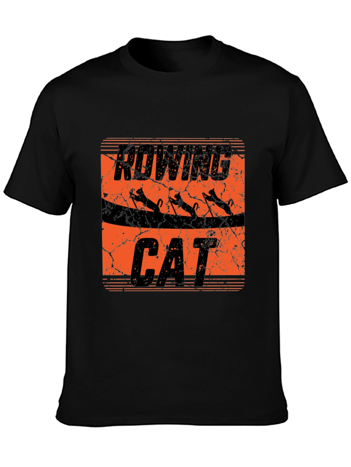 Rowing Cat T-Shirt - Unique Graphic Tee
