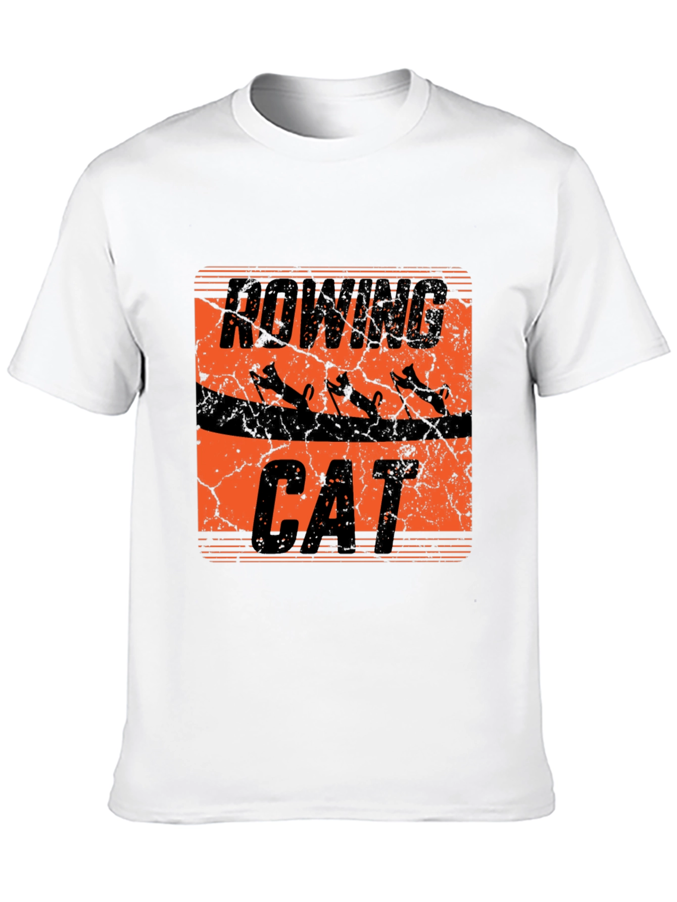 Rowing Cat T-Shirt - Unique Graphic Tee