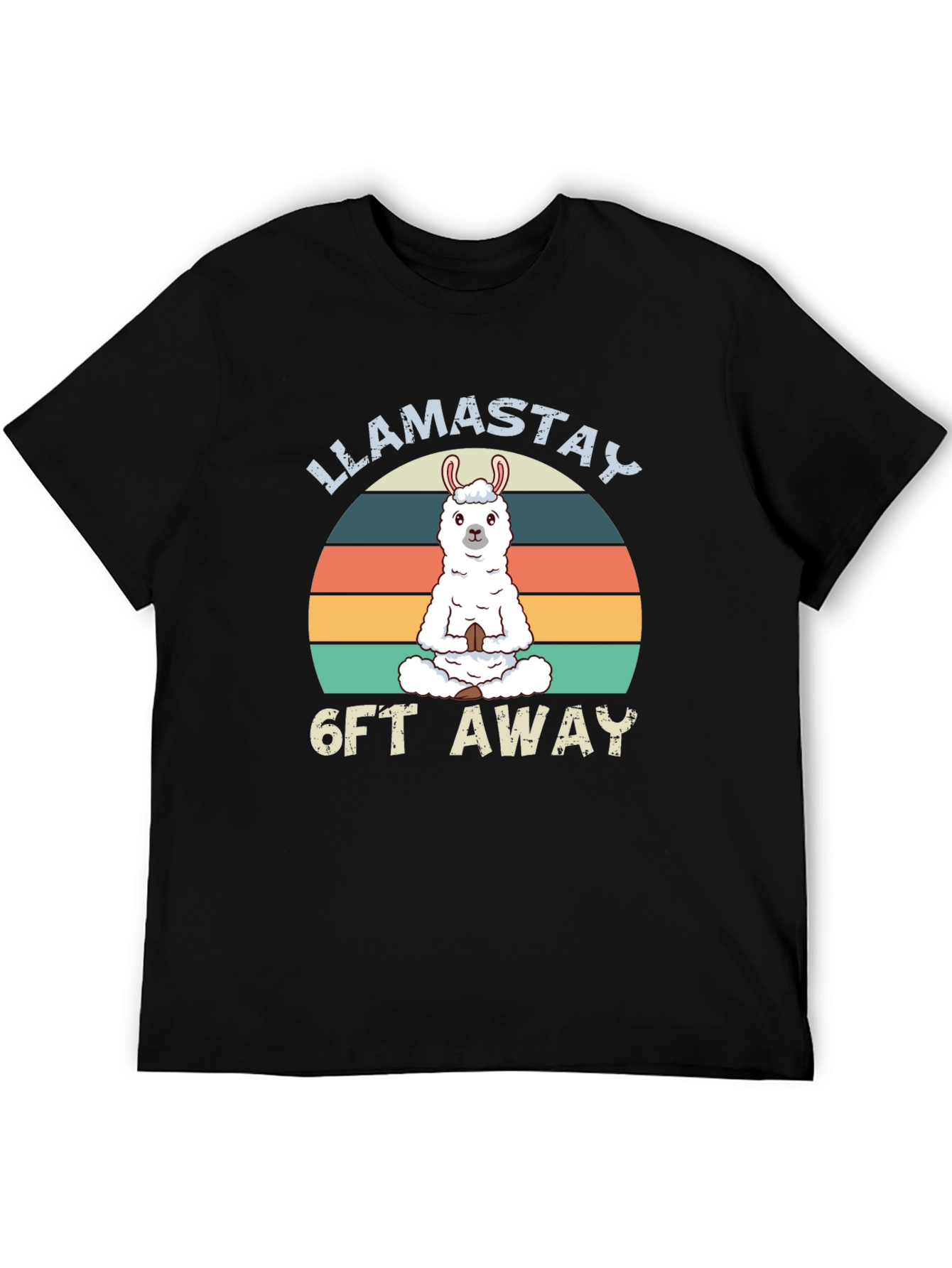 Llamastay 6ft Away T-Shirt Black
