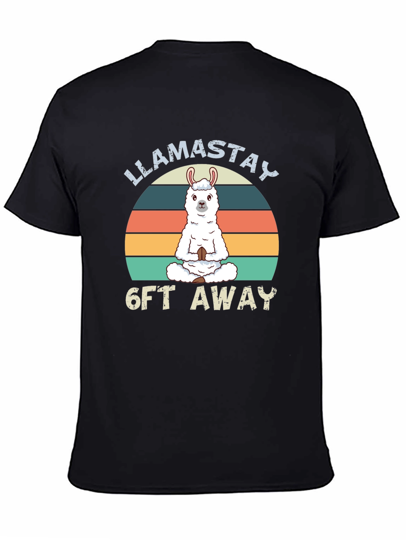 Llamastay 6ft Away T-Shirt Black