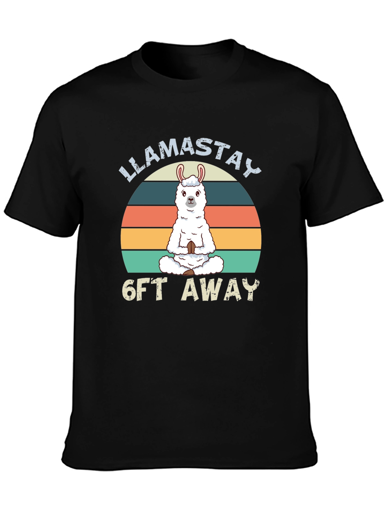 Llamastay 6ft Away T-Shirt Black