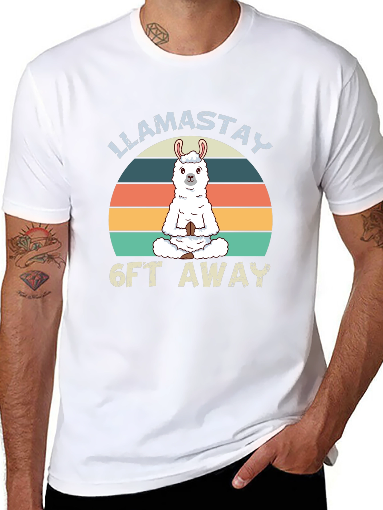 Llamastay 6ft Away T-Shirt Black